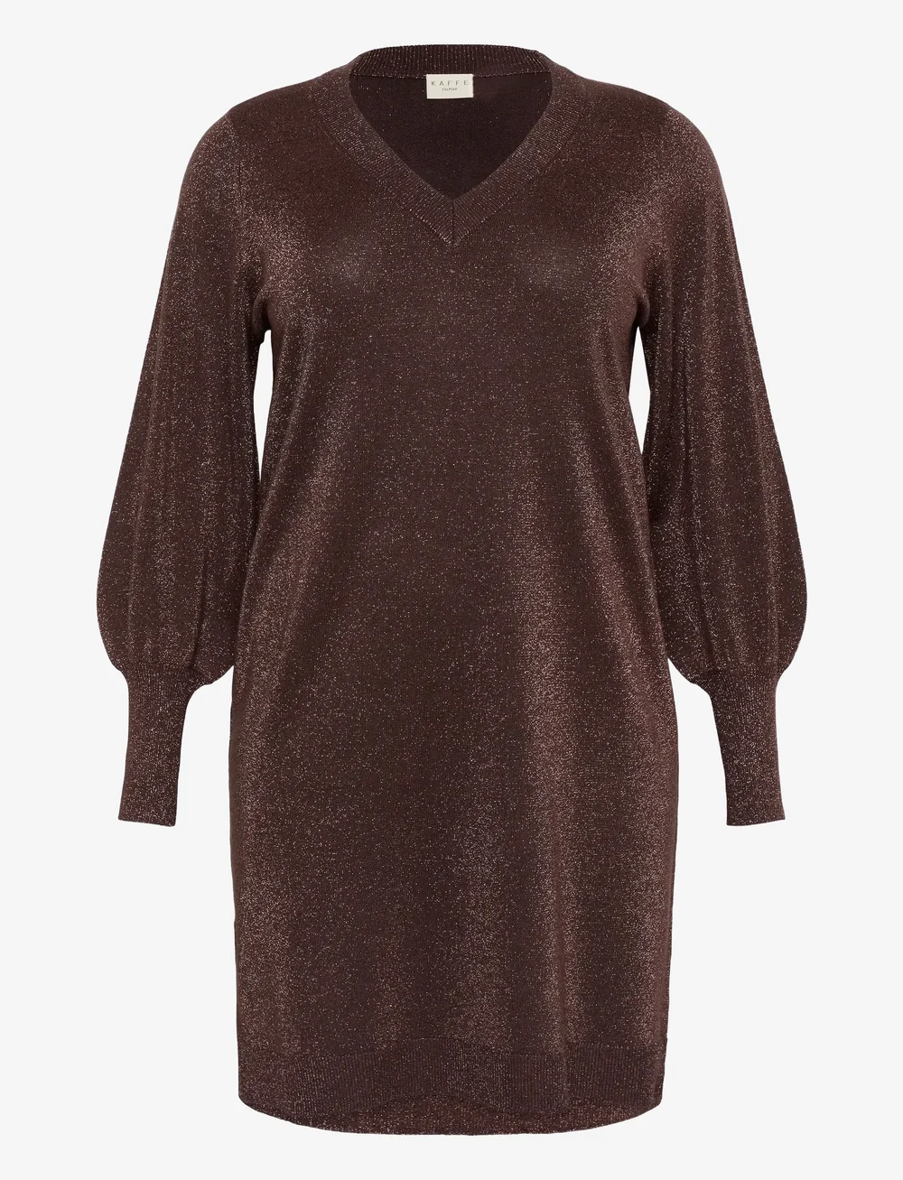 Kaffe Curve - KCregitta Knit Dress - stickade klänningar - black coffee - 1