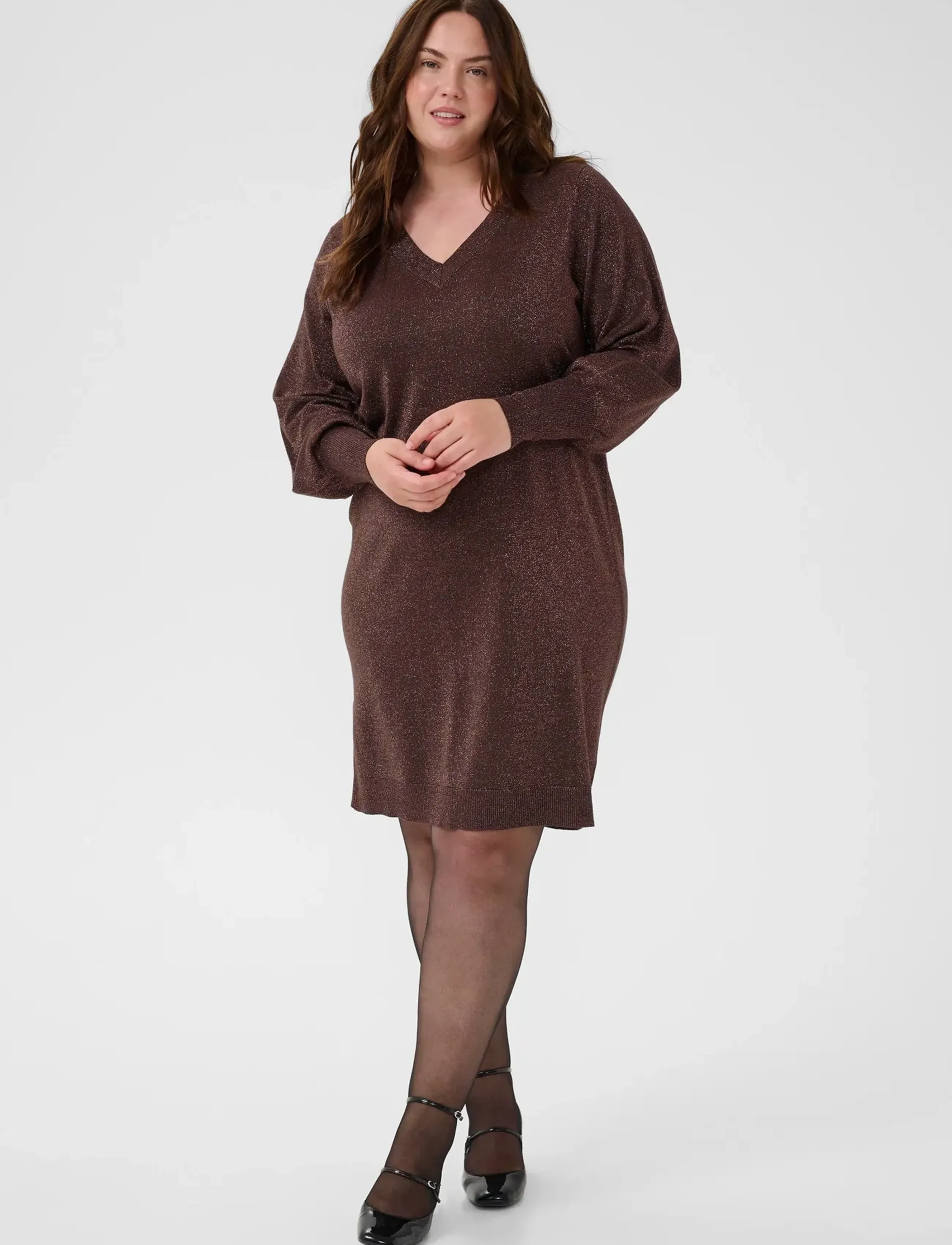 Kaffe Curve - KCregitta Knit Dress - knitted dresses - black coffee - 3