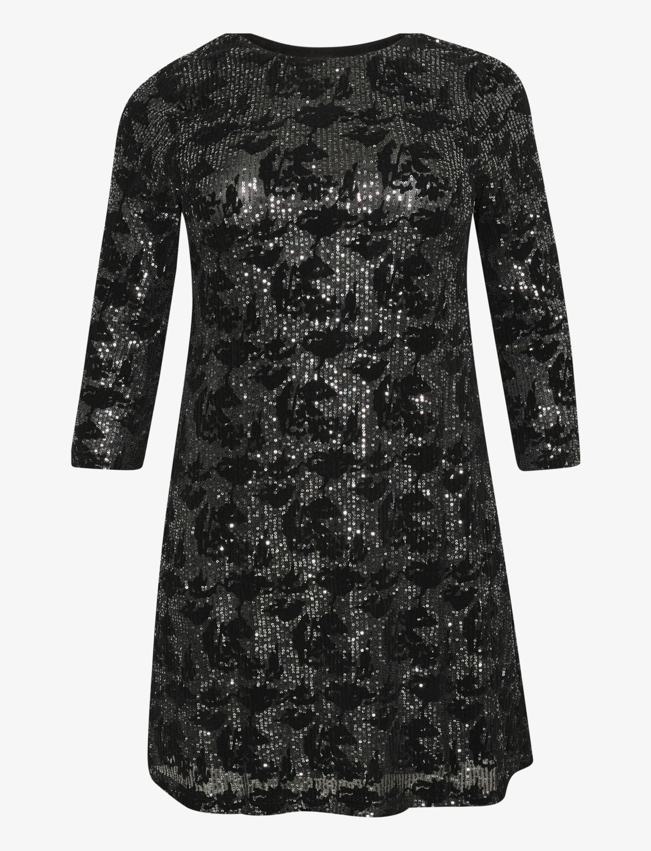 Kaffe Curve KCBrit Sequin Dress - Kaffe Curve - BLACK/DARK SILVER SEQUIN / black