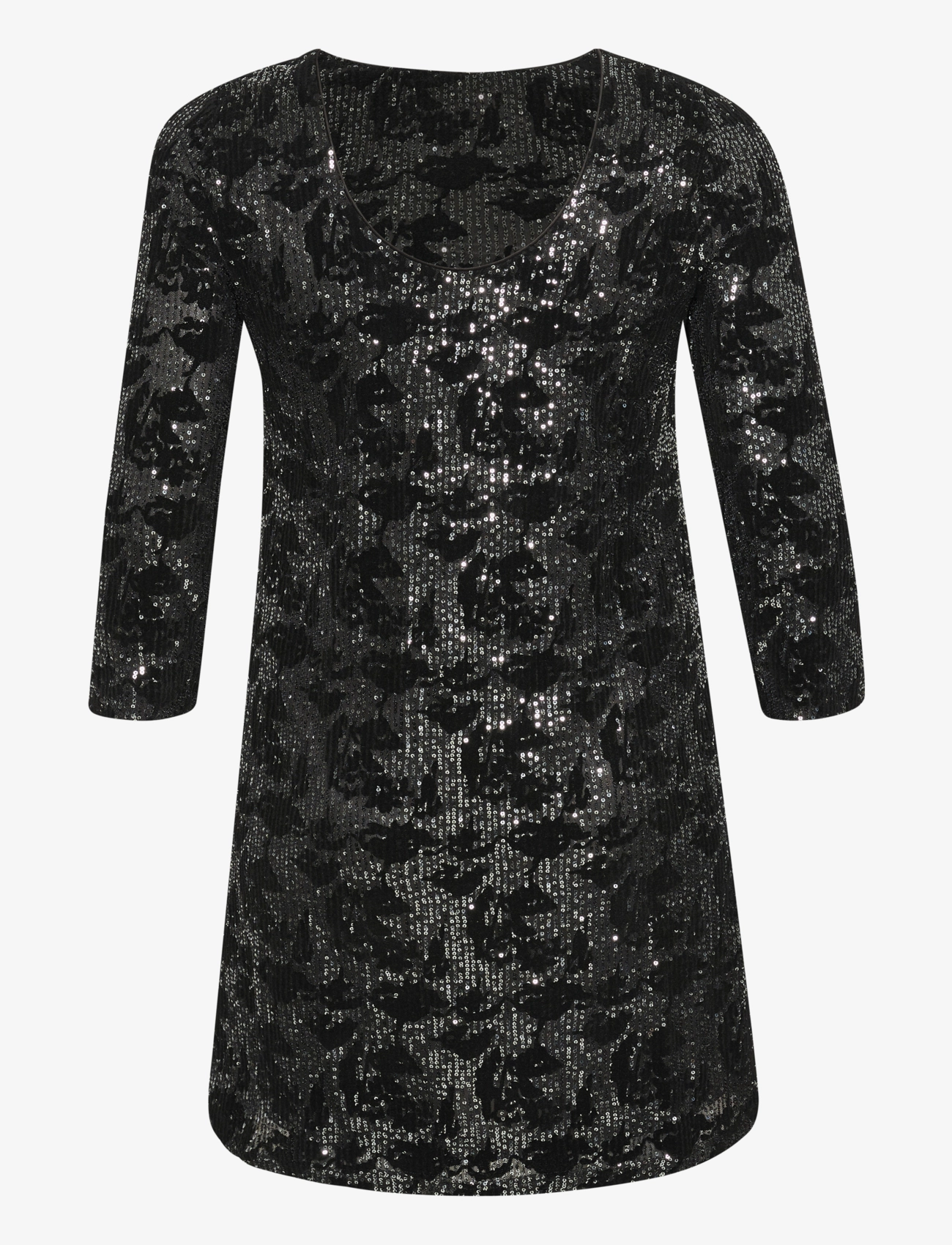 Kaffe Curve - KCBrit Sequin Dress - sukienka koktajlowa - black/dark silver sequin - 2