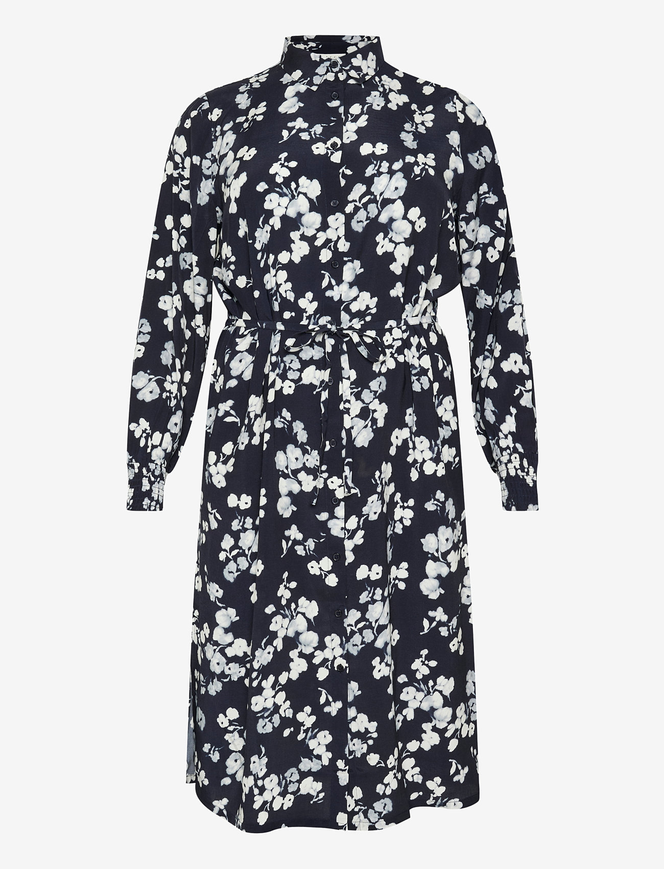 Kaffe Curve - KCalicia Shirt Dress - skjortklänningar - marine flower - 1