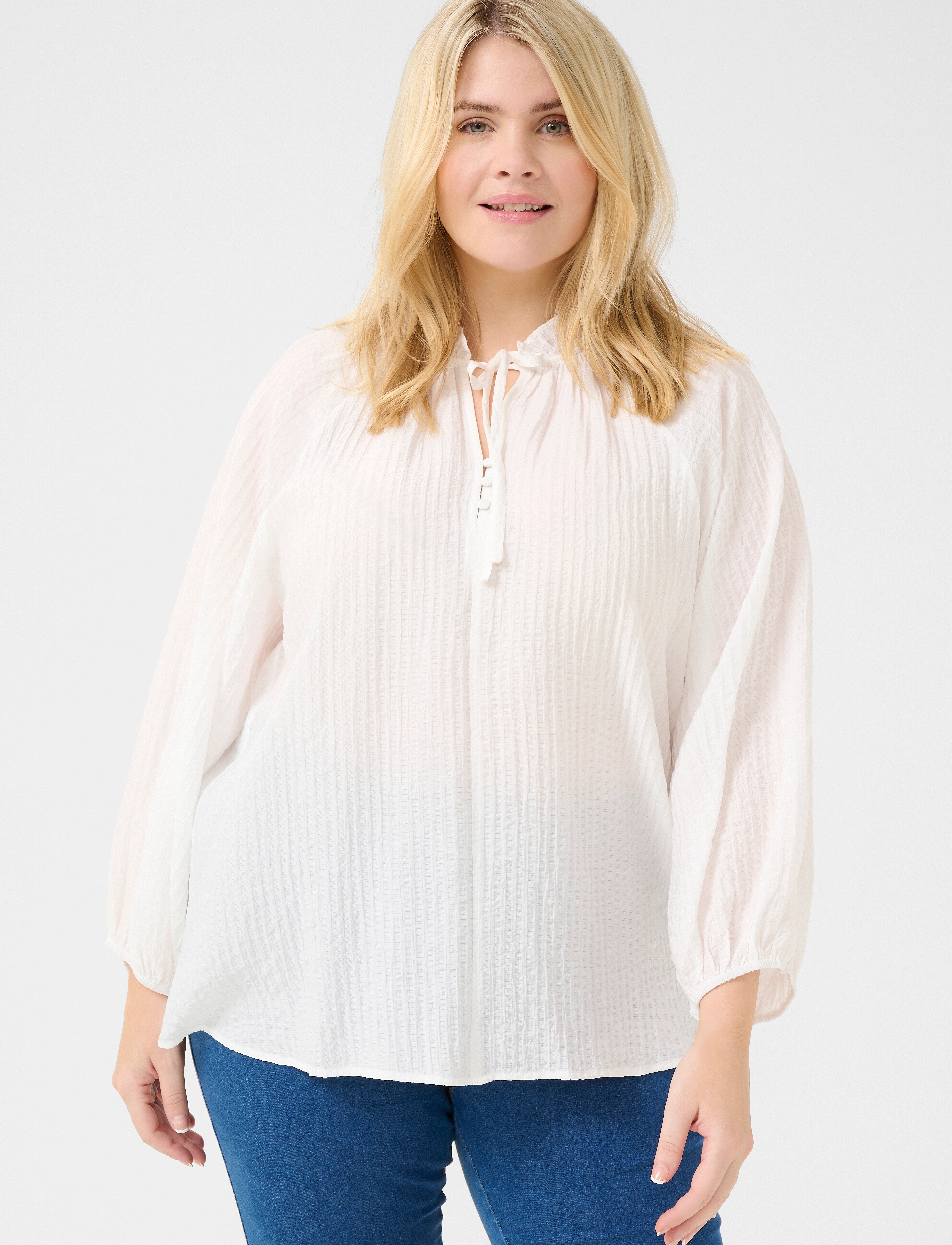 Kaffe Curve Kclinna Blouse, 44, Cream, Bluser > Langærmede, Dame