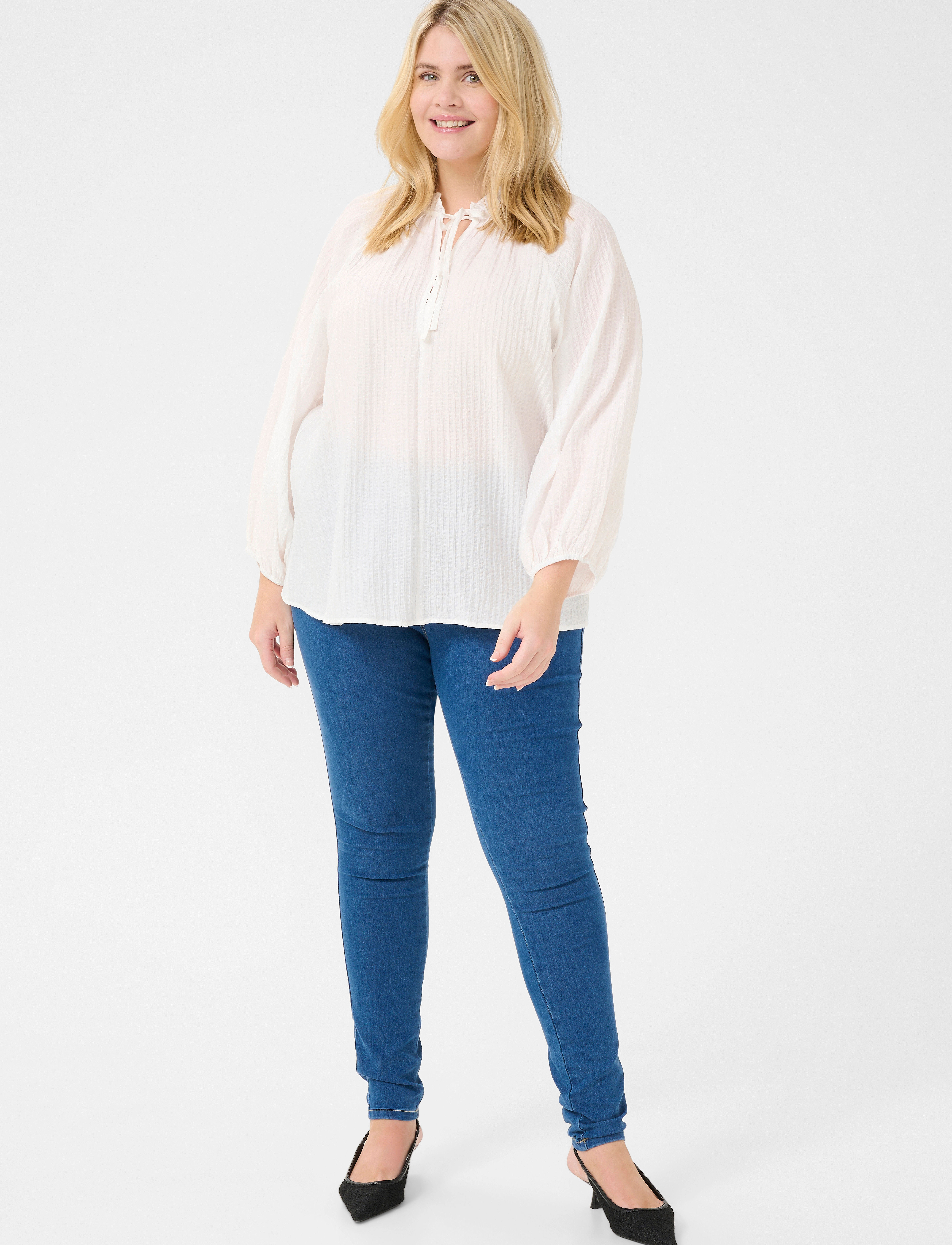 Kaffe Curve - KClinna Blouse - langärmelige blusen - chalk - 3