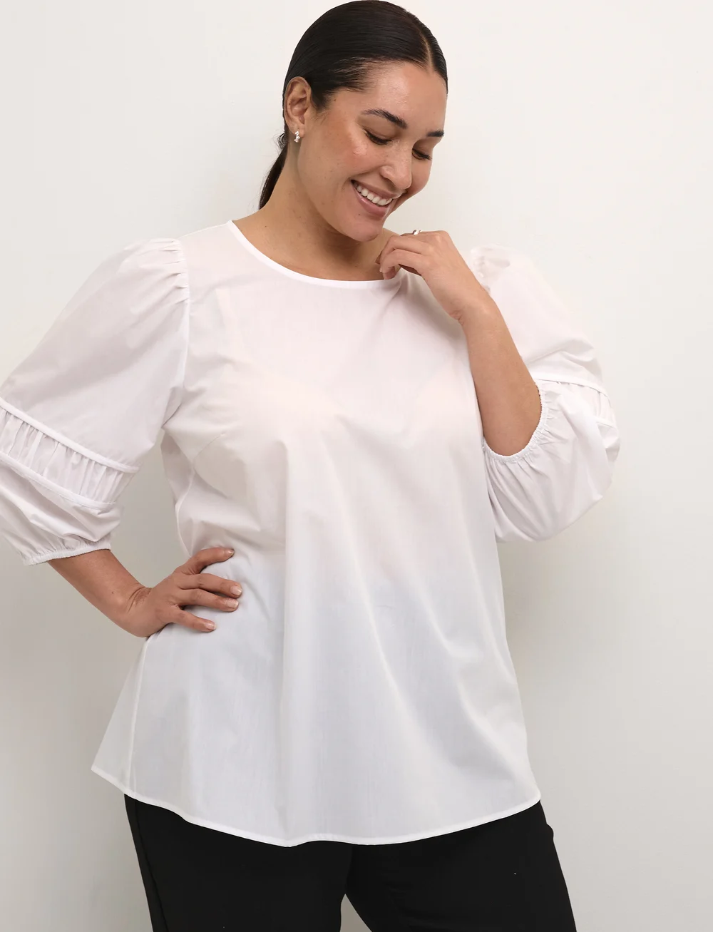 Kaffe Curve - KCelina Blouse - langærmede bluser - optical white - 0