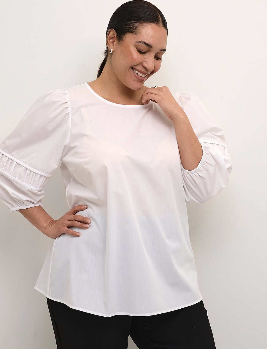 Kaffe Curve - KCelina Blouse - langärmelige blusen - optical white - 0