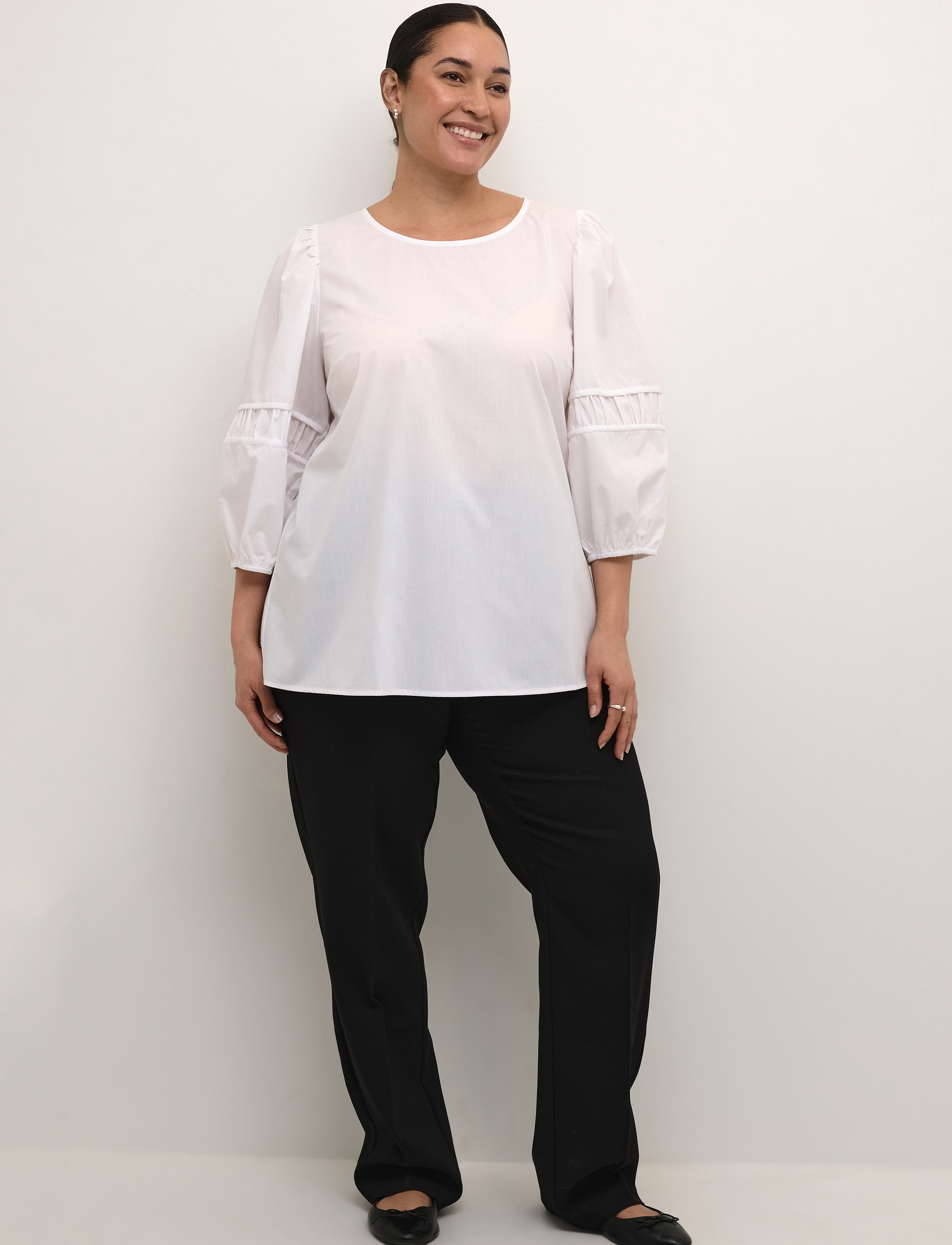 Kaffe Curve - KCelina Blouse - langärmlige blusen - optical white - 3
