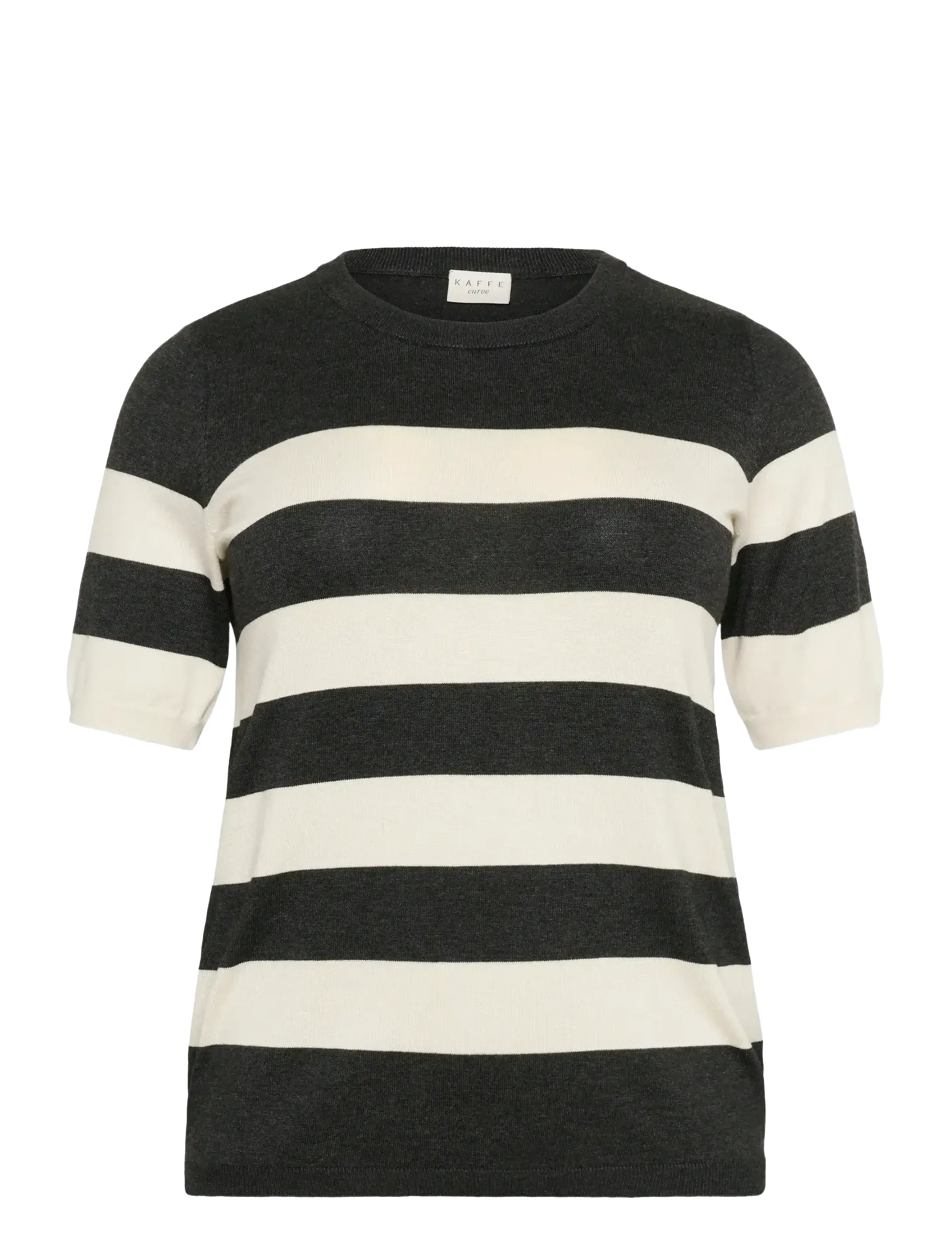 Kaffe Curve KClizzy Striped Pullover - Tøj - DGM/TURTLEDOVE WIDE STRIPE / black