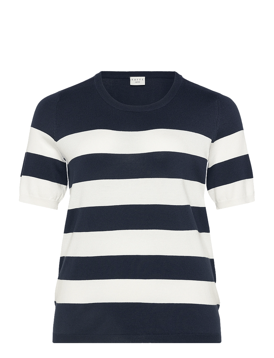 Kaffe Curve - KClizzy Striped Pullover - stickade tröjor - midnight marine / chalk stripe - 0