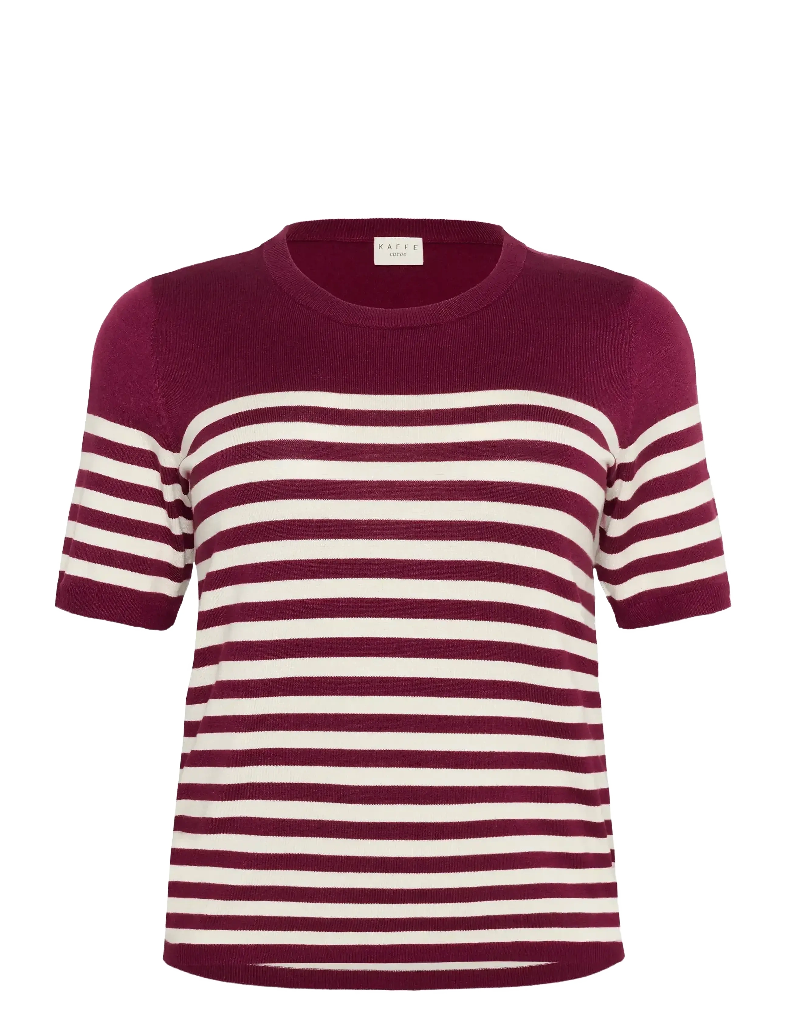 Kaffe Curve KClizzy Striped Pullover - Pullover - WINDSOR/TURTLEDOVE HALF STRIPE / burgundy