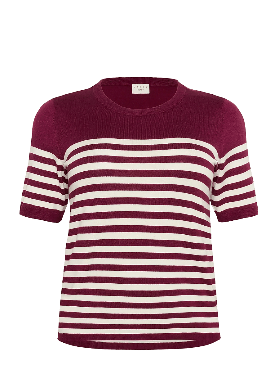 Kaffe Curve - KClizzy Striped Pullover - striktrøjer - windsor/turtledove half stripe - 1
