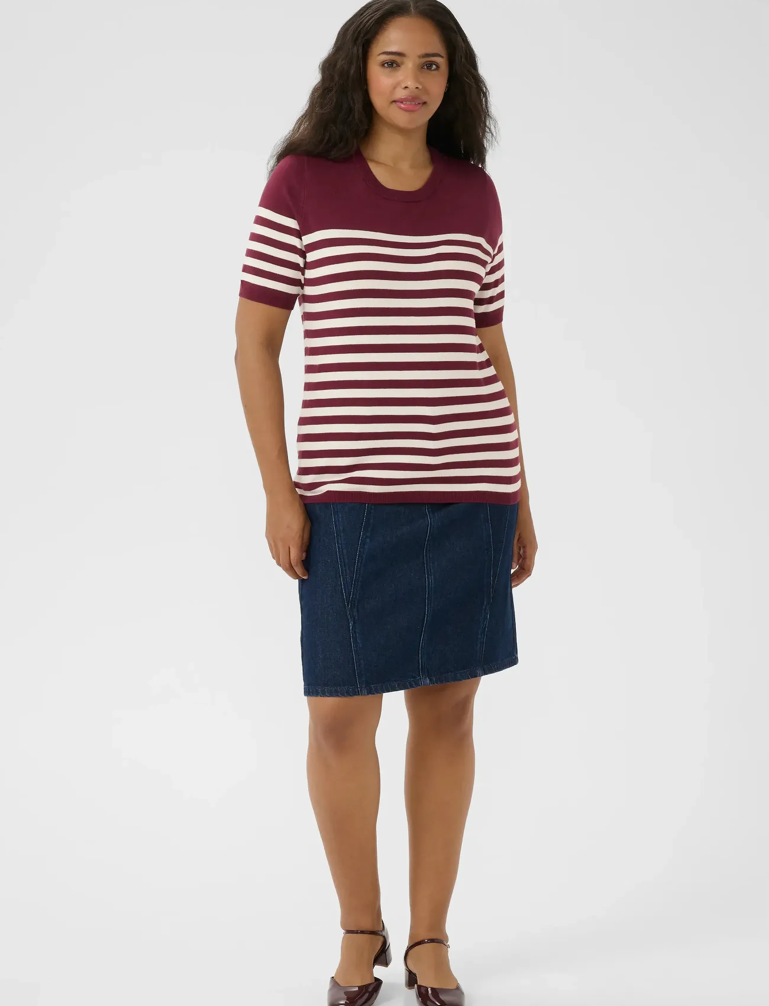 Kaffe Curve - KClizzy Striped Pullover - pullover - windsor/turtledove half stripe - 3