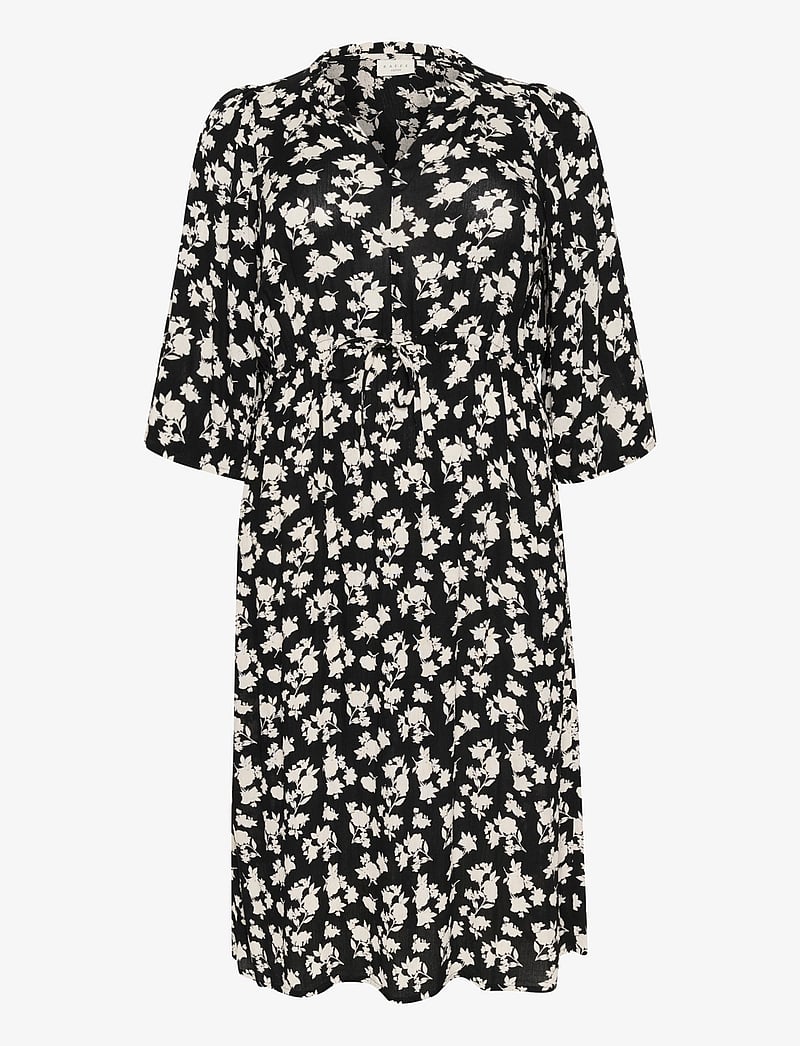 Kaffe Curve - KCjuna Ami Dress - sommerkleider - black/turtledove flower print - 1