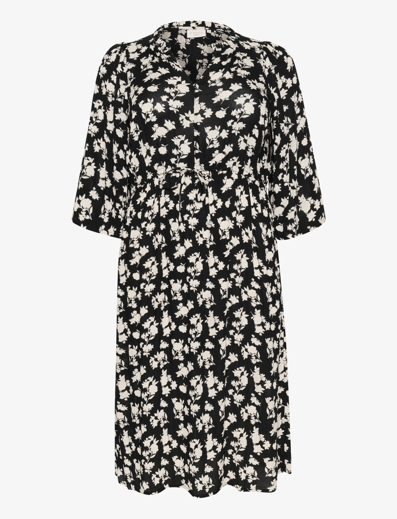 Kaffe Curve - KCjuna Ami Dress - black/turtledove flower print - 1