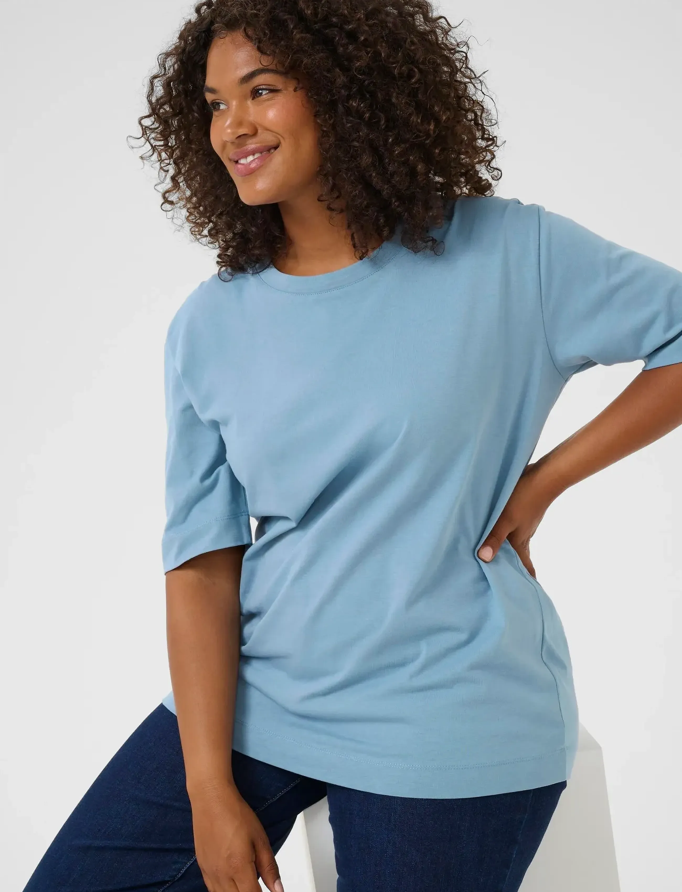 Kaffe Curve - KCmina T-Shirt - t-särgid - windward blue - 5