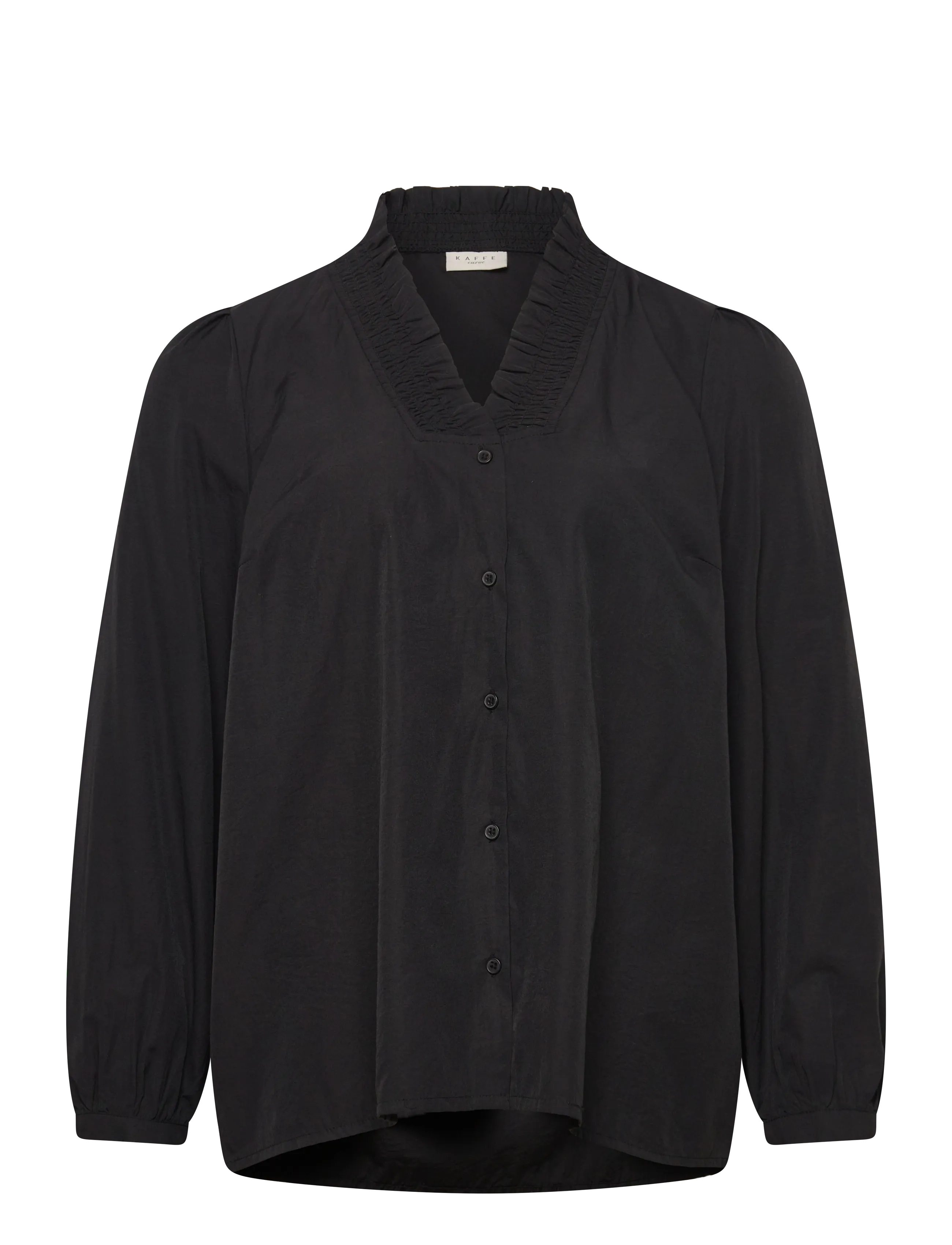 Kaffe Curve Kcmai Shirt, Kvinder, Flæseskjorte, Sort, Str: 54