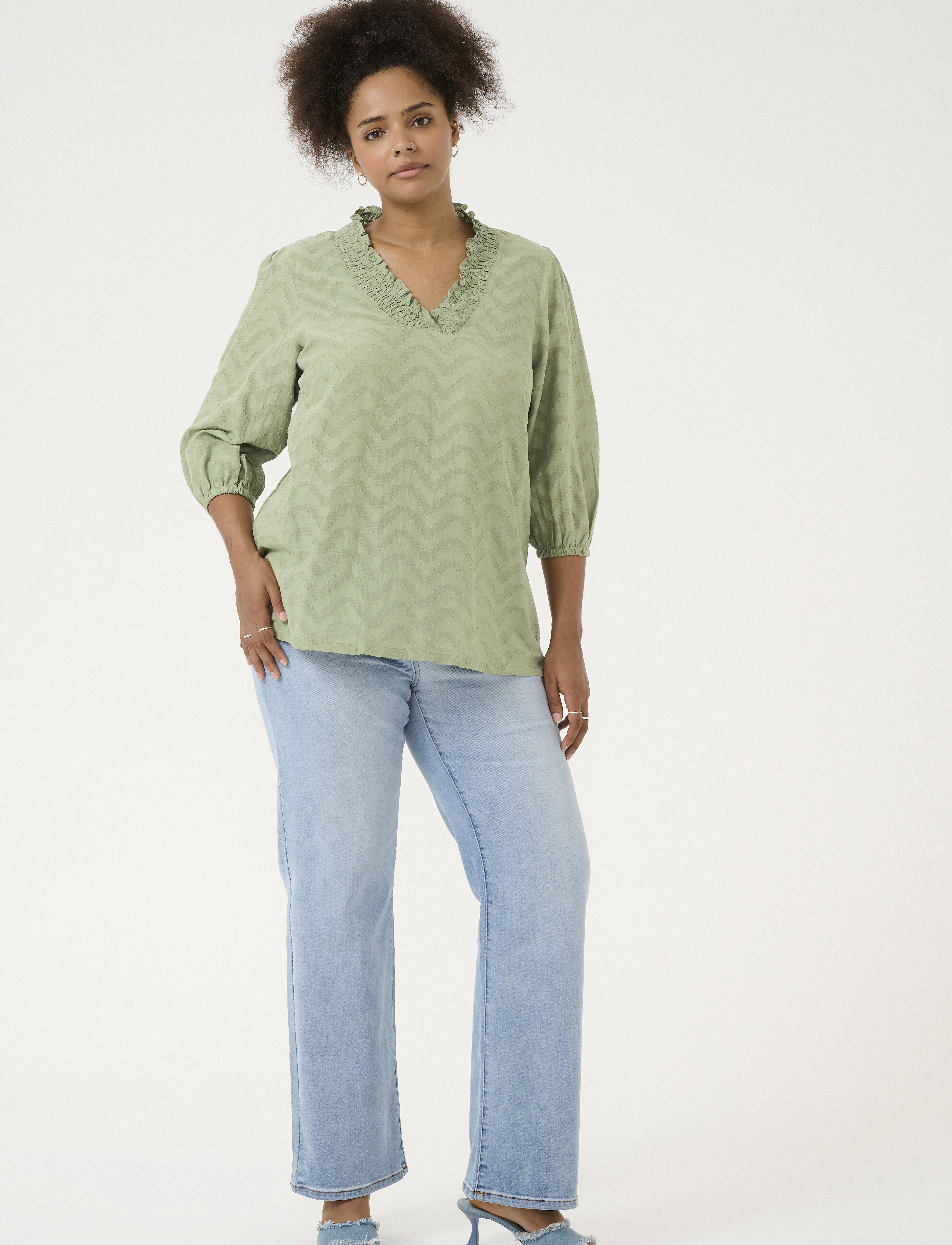 Kaffe Curve - KCvitana Blouse - oil green - 3
