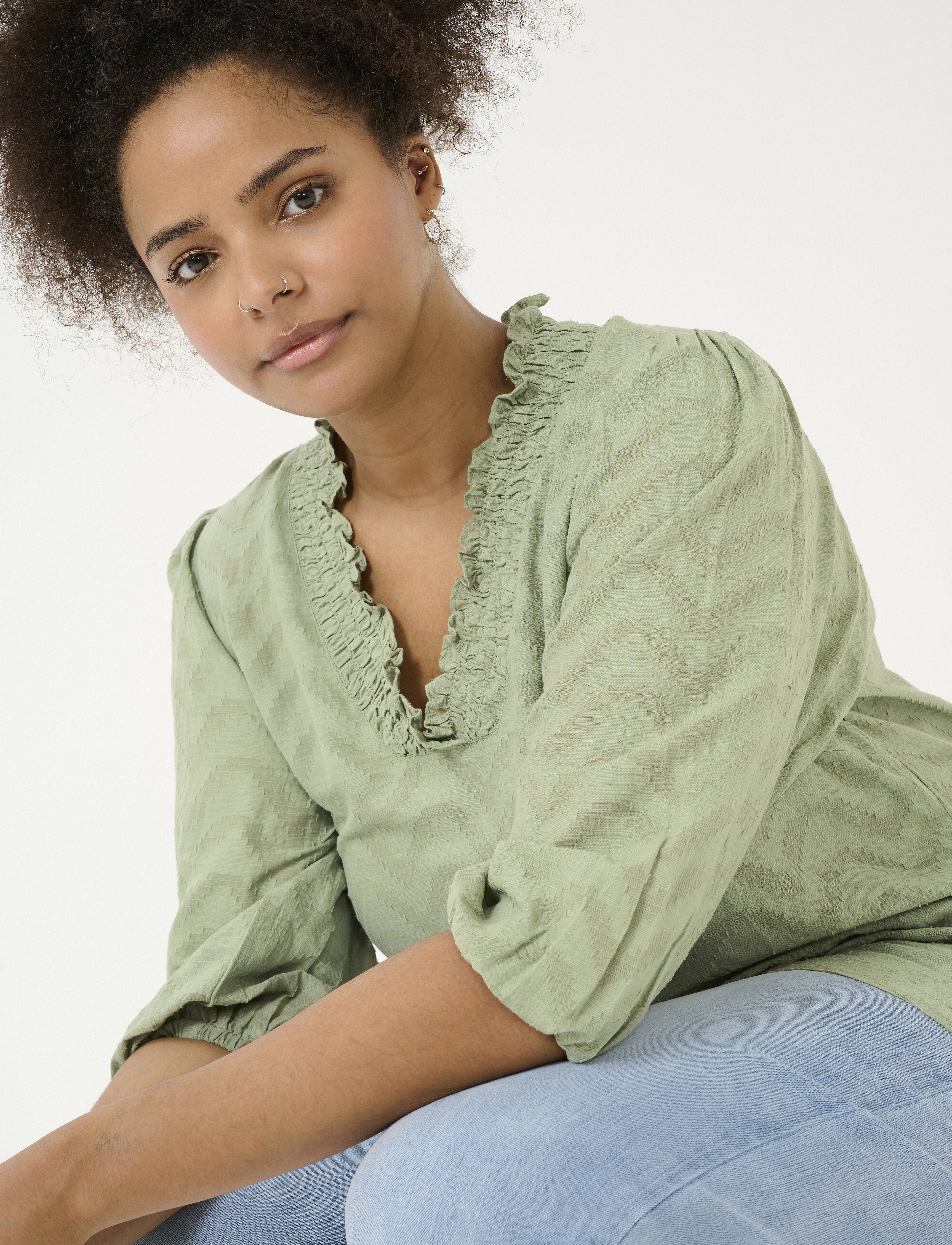 Kaffe Curve - KCvitana Blouse - oil green - 5