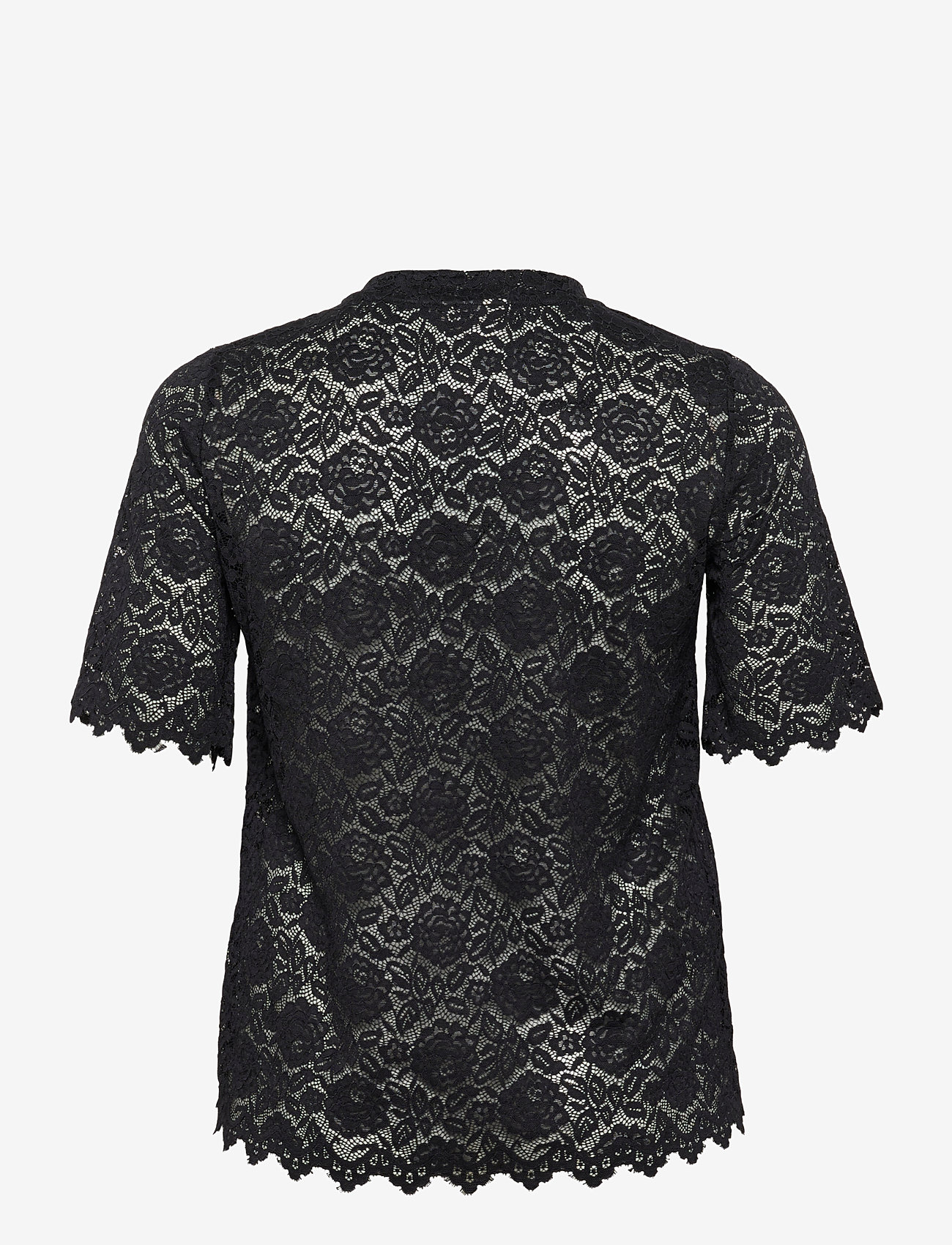 Kaffe Curve - KCjaida Lace T-Shirt - t-shirts - black deep - 2