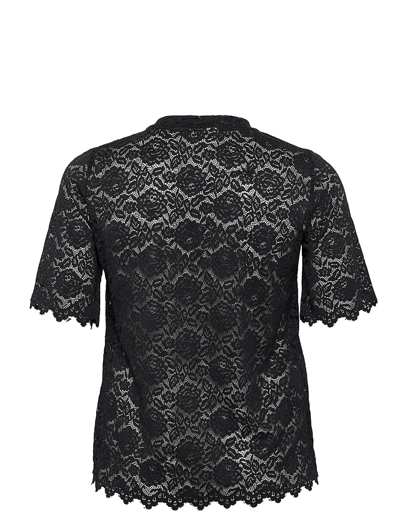 Kaffe Curve - KCjaida Lace T-Shirt - t-shirts - black deep - 2