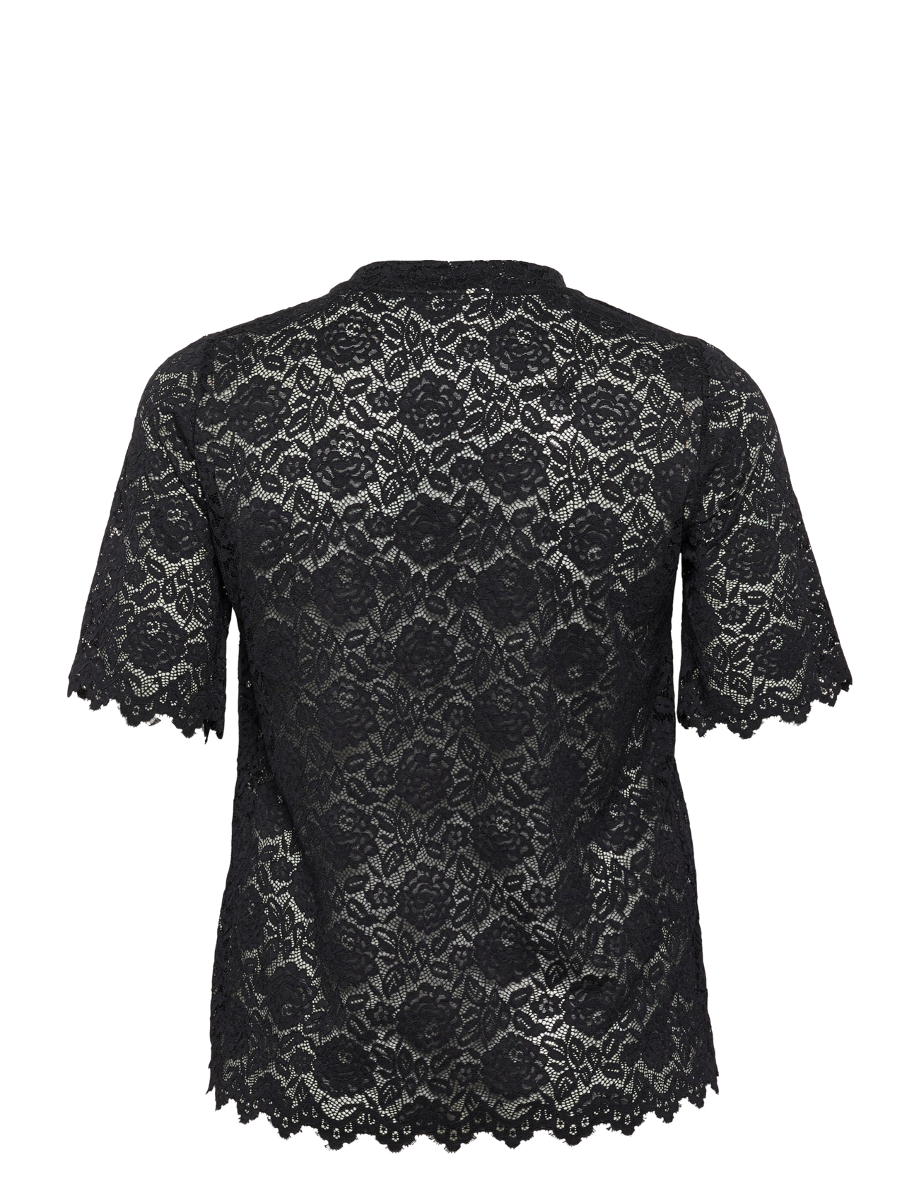 Kaffe Curve - KCjaida Lace T-Shirt - t-skjorter - black deep - 2