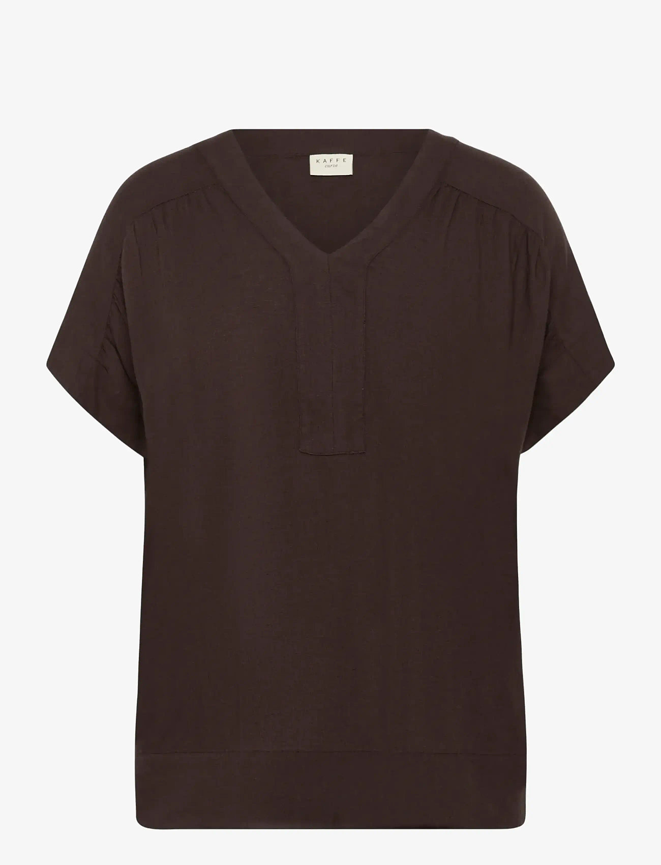 Kaffe Curve - KCmille Wing SL Blouse - kortærmede bluser - black coffee - 1