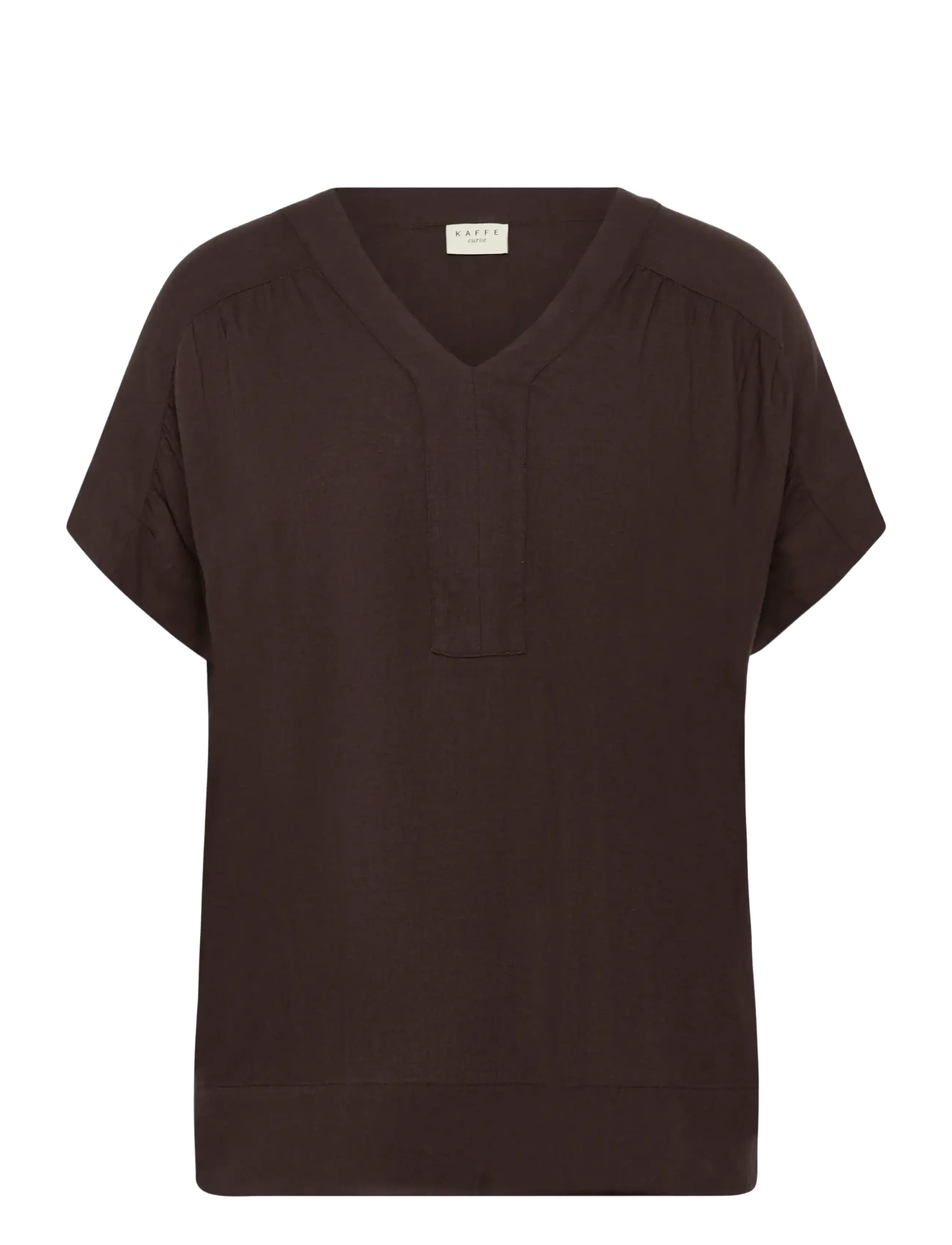 Kaffe Curve KCmille Wing SL Blouse - Kläder - BLACK COFFEE / brown