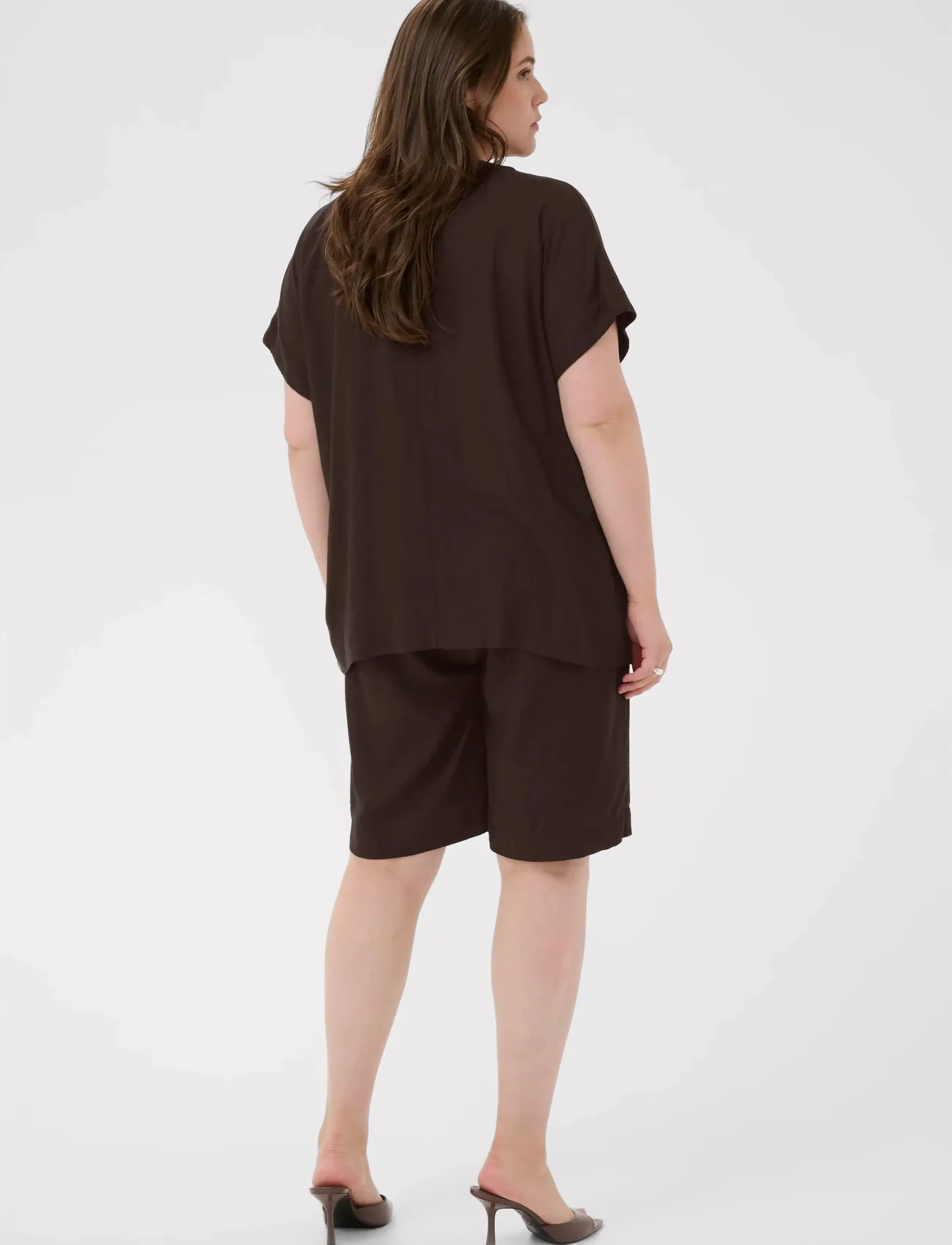 Kaffe Curve - KCmille Wing SL Blouse - kurzärmelige blusen - black coffee - 4
