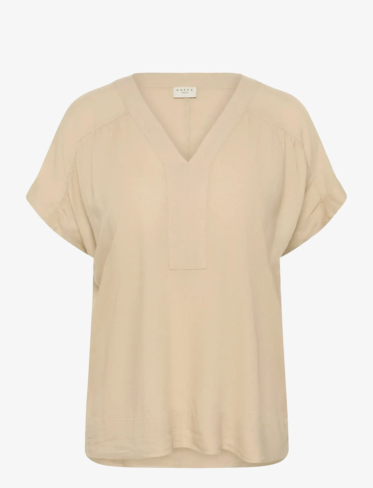 Kaffe Curve - KCmille Wing SL Blouse - kortärmade blusar - feather gray - 1