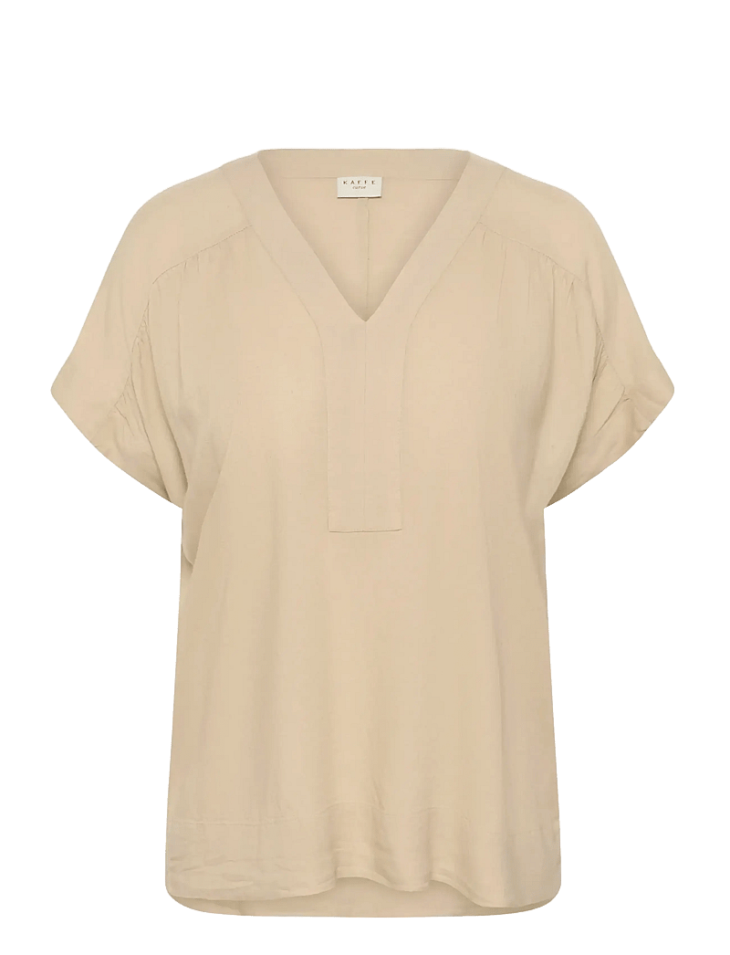 Kaffe Curve - KCmille Wing SL Blouse - kortärmade blusar - feather gray - 1