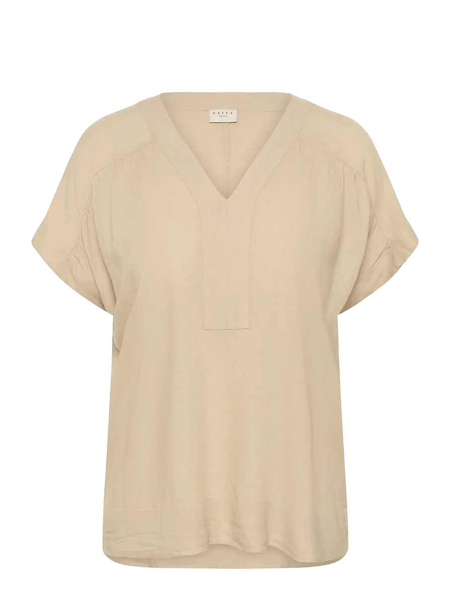 Kaffe Curve - KCmille Wing SL Blouse - kurzärmelige blusen - feather gray - 1