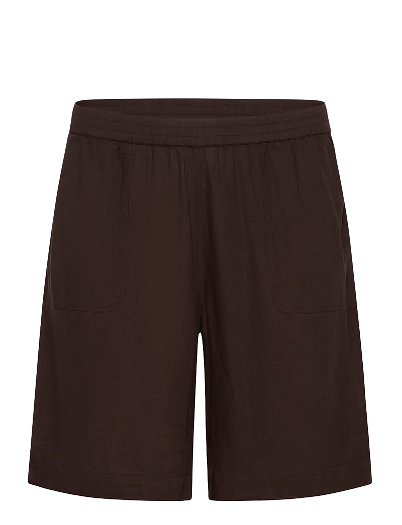 Kaffe Curve - KCmille Shorts - linen shorts - black coffee - 1