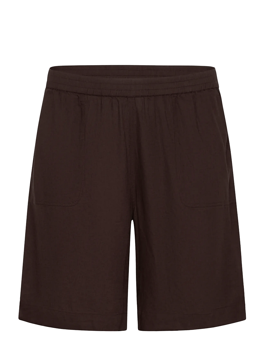 Kaffe Curve - KCmille Shorts - linased lühikesed püksid - black coffee - 1