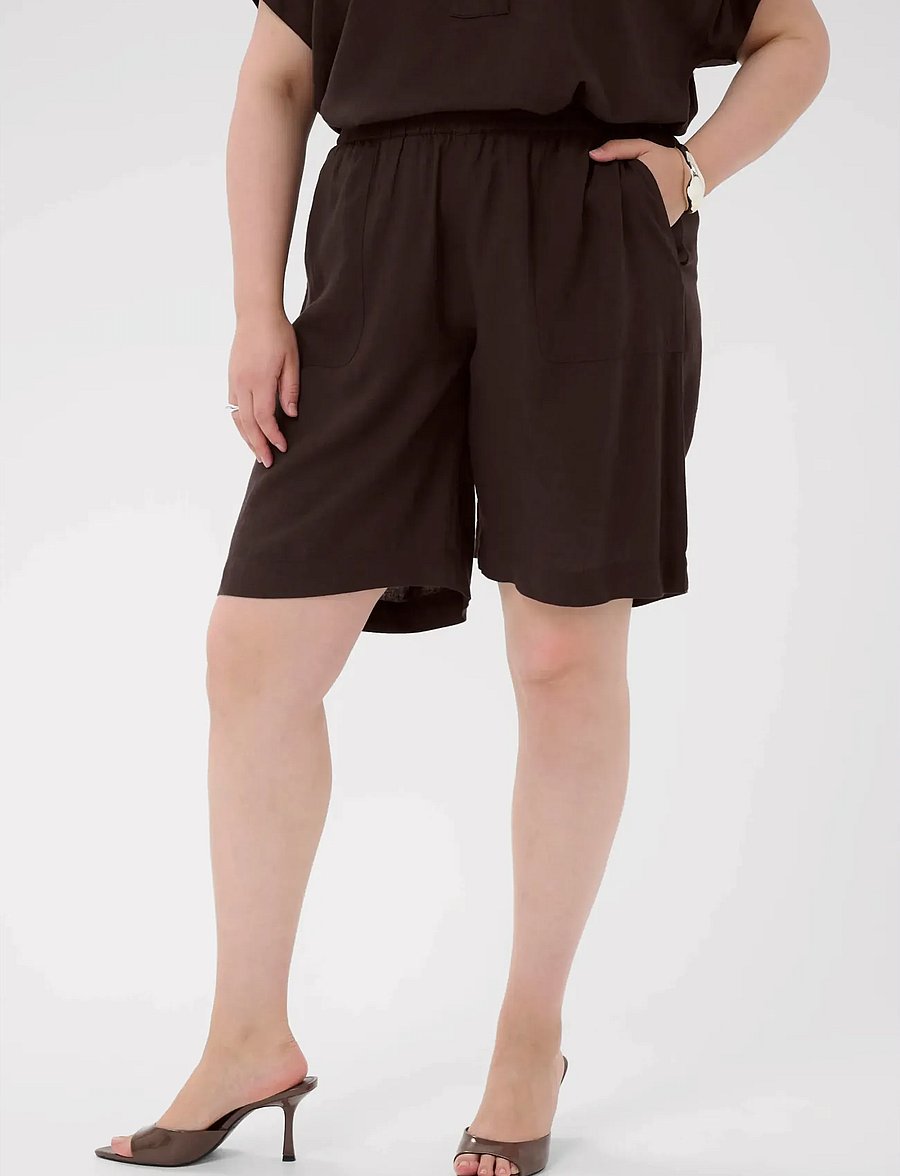 Kaffe Curve - KCmille Shorts - linased lühikesed püksid - black coffee - 0