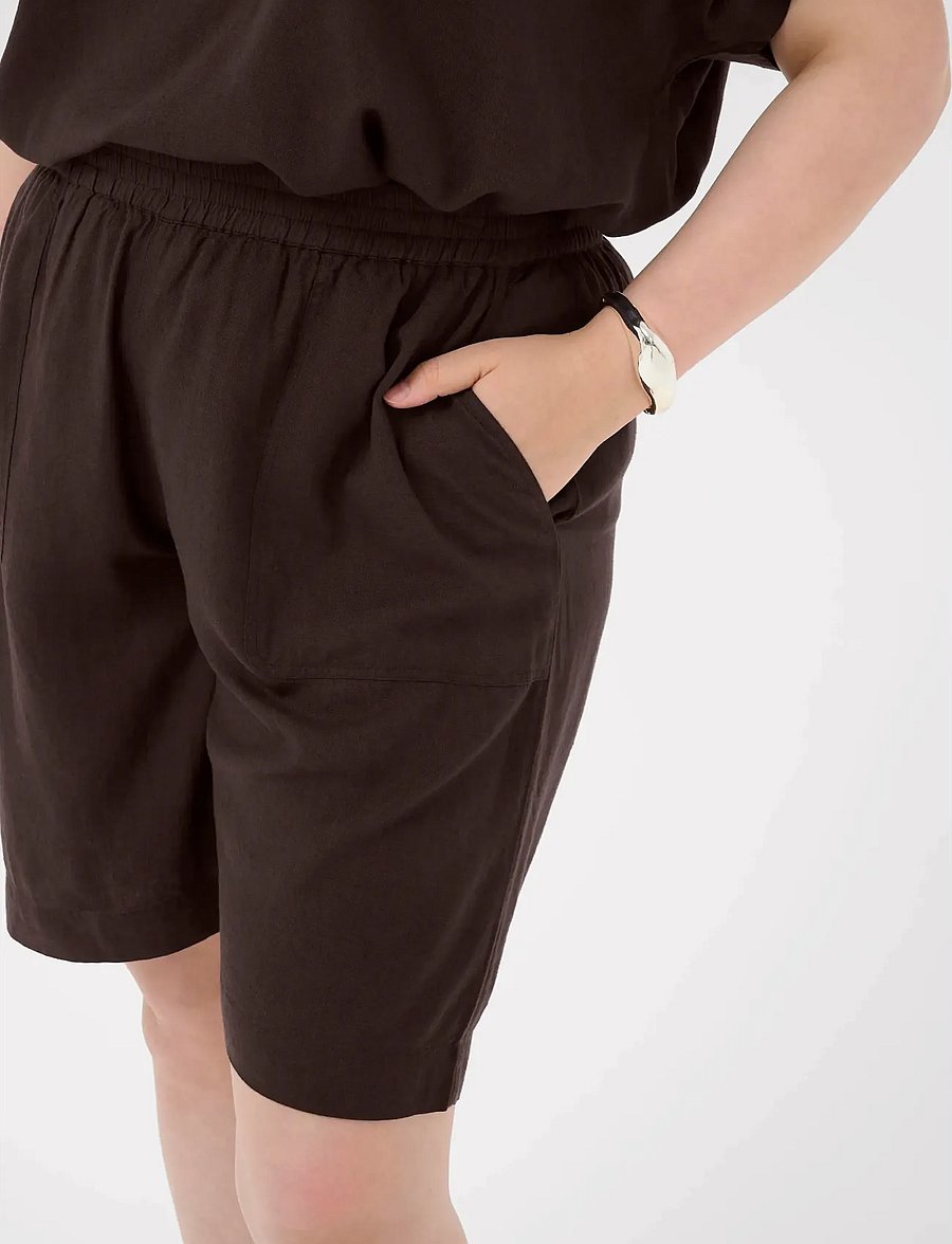 Kaffe Curve - KCmille Shorts - linased lühikesed püksid - black coffee - 5