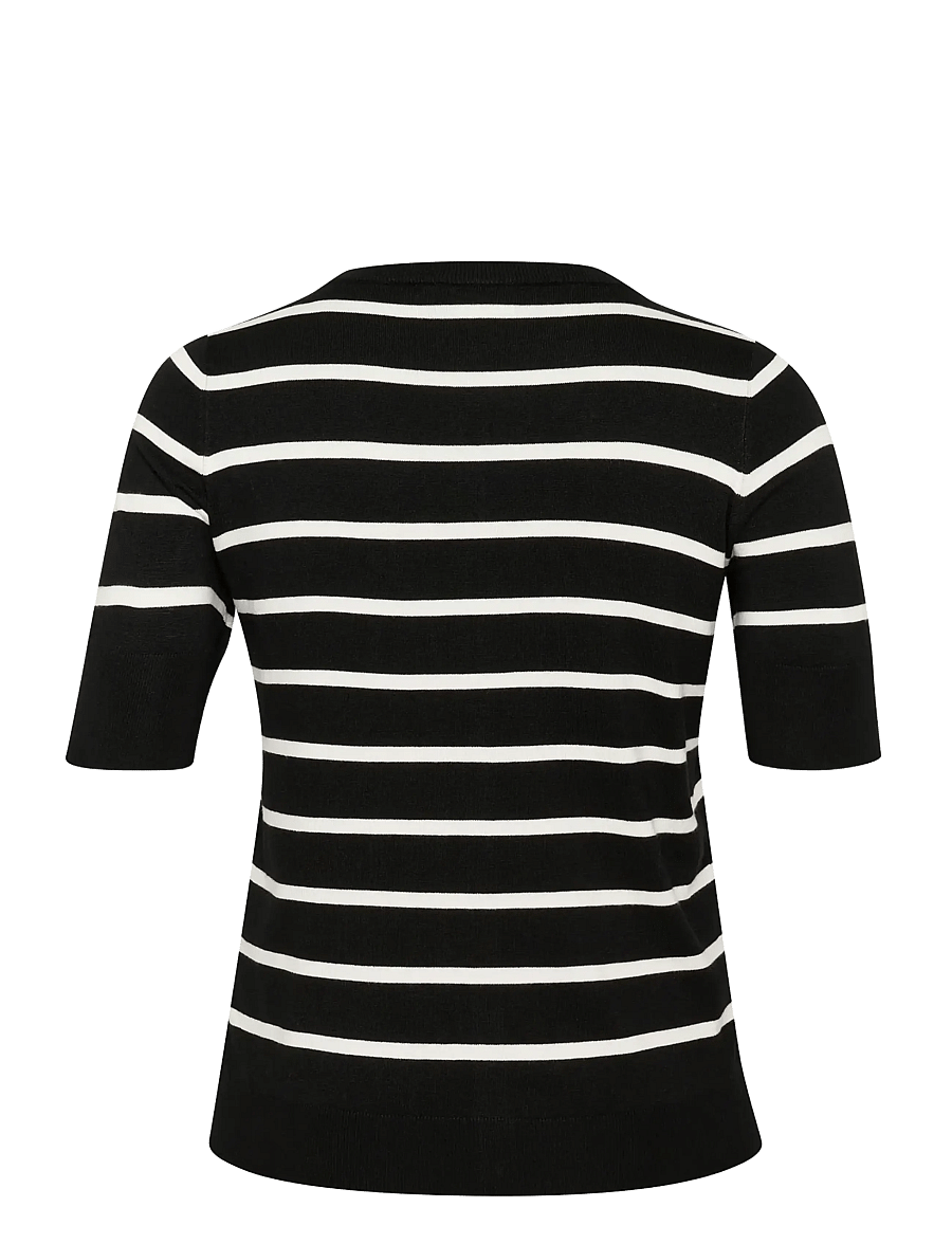 Kaffe Curve - KClizzy Short SL Cardigan - gilets - black/chalk stripe - 2