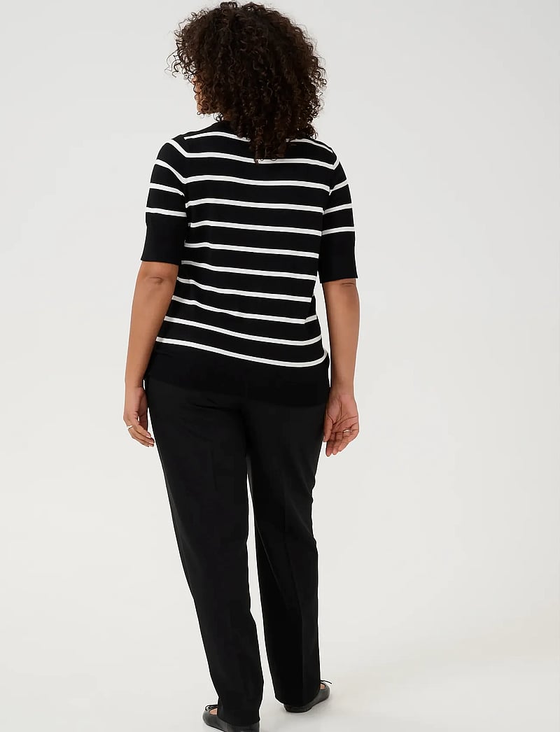 Kaffe Curve - KClizzy Short SL Cardigan - cardigans - black/chalk stripe - 4