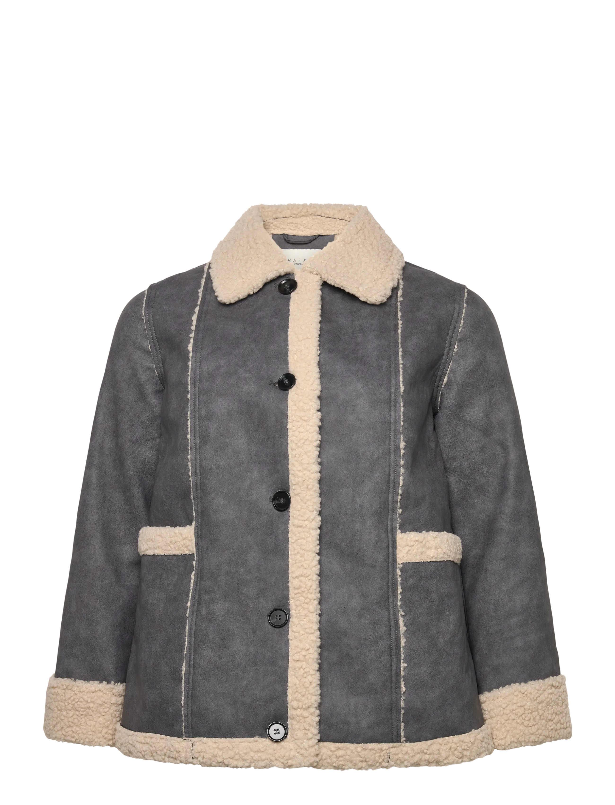 Kaffe Curve KCshirla Jacket - Leichte Mäntel - BLACK DEEP / grey