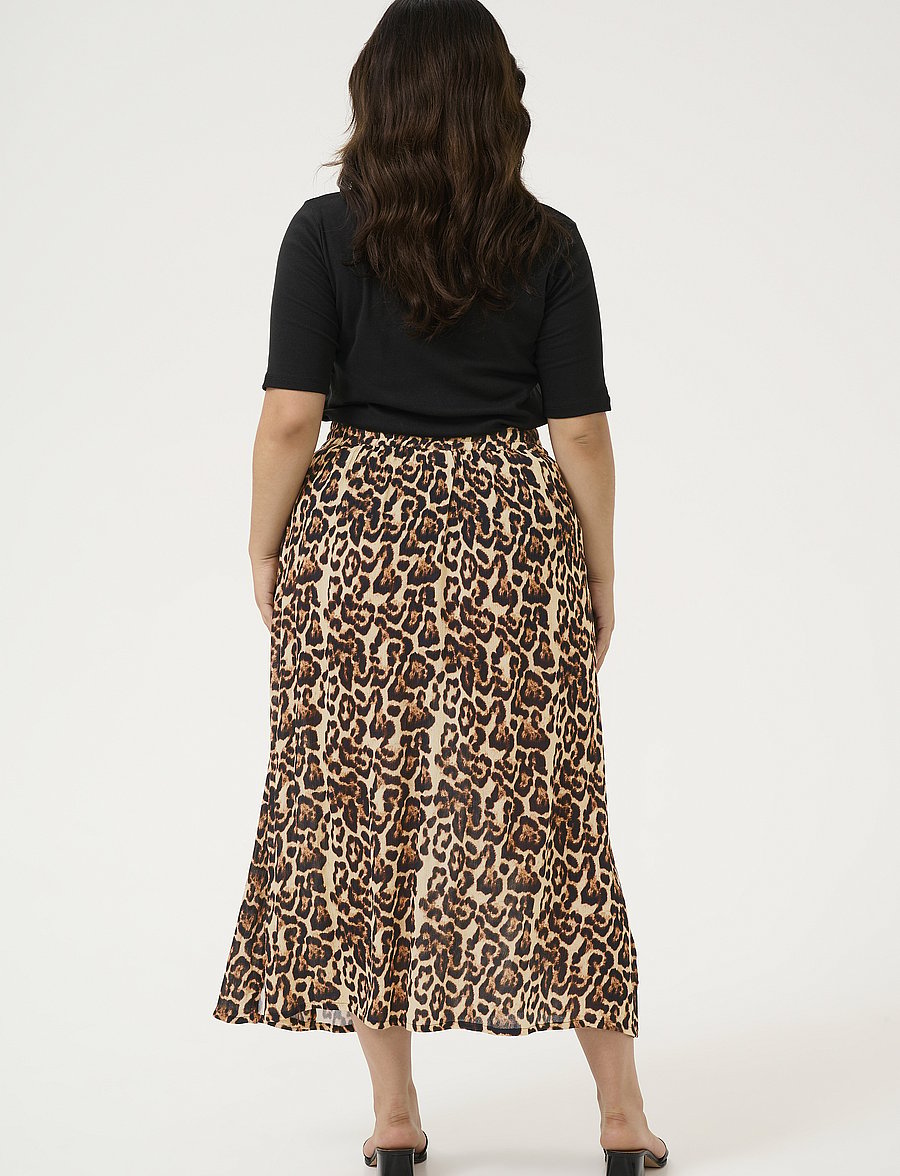 Kaffe Curve - KCedina Ami Skirt - midiseelikud - naturel leopard print - 4