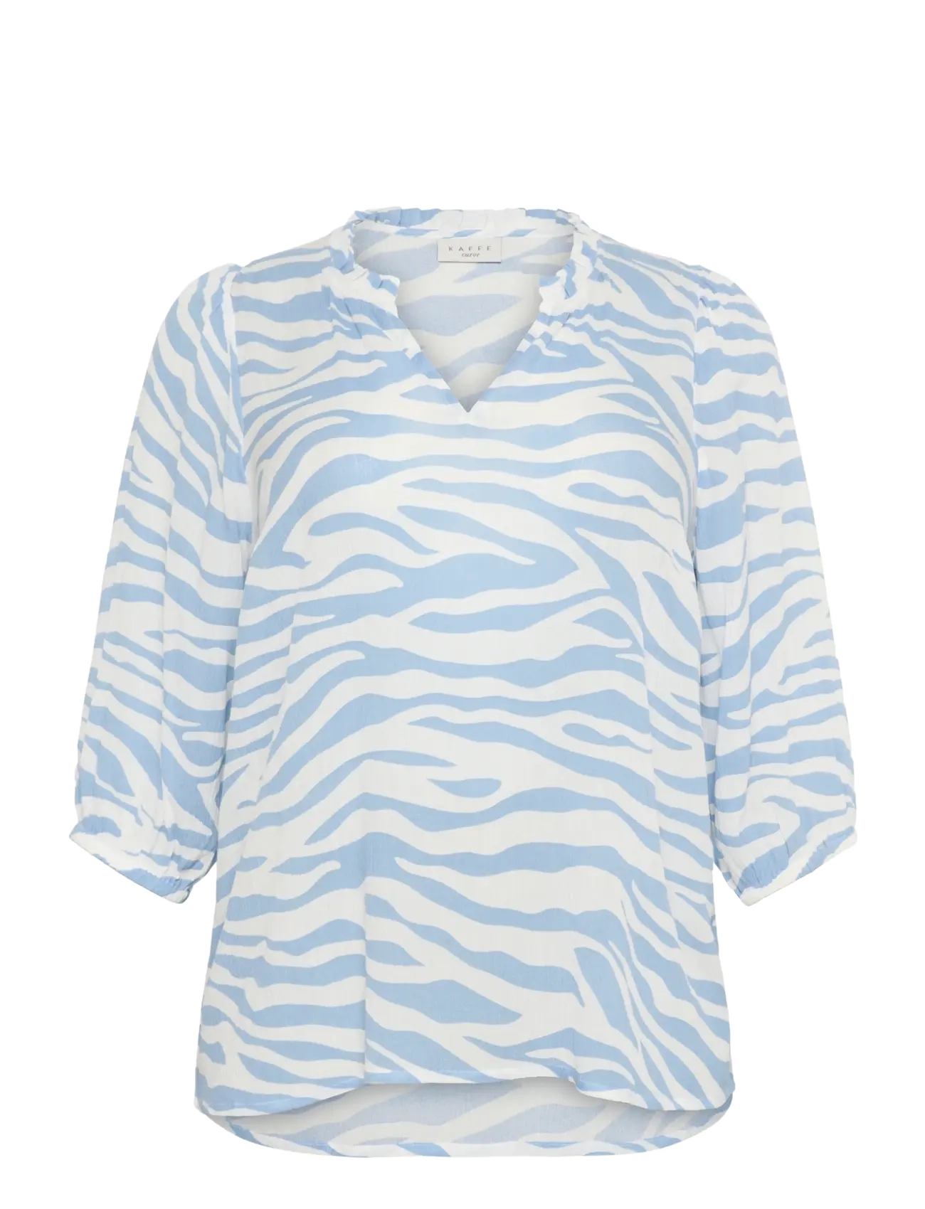KAFFE CURVE Kcedina Ami Bluse Blau - 48 - Damen