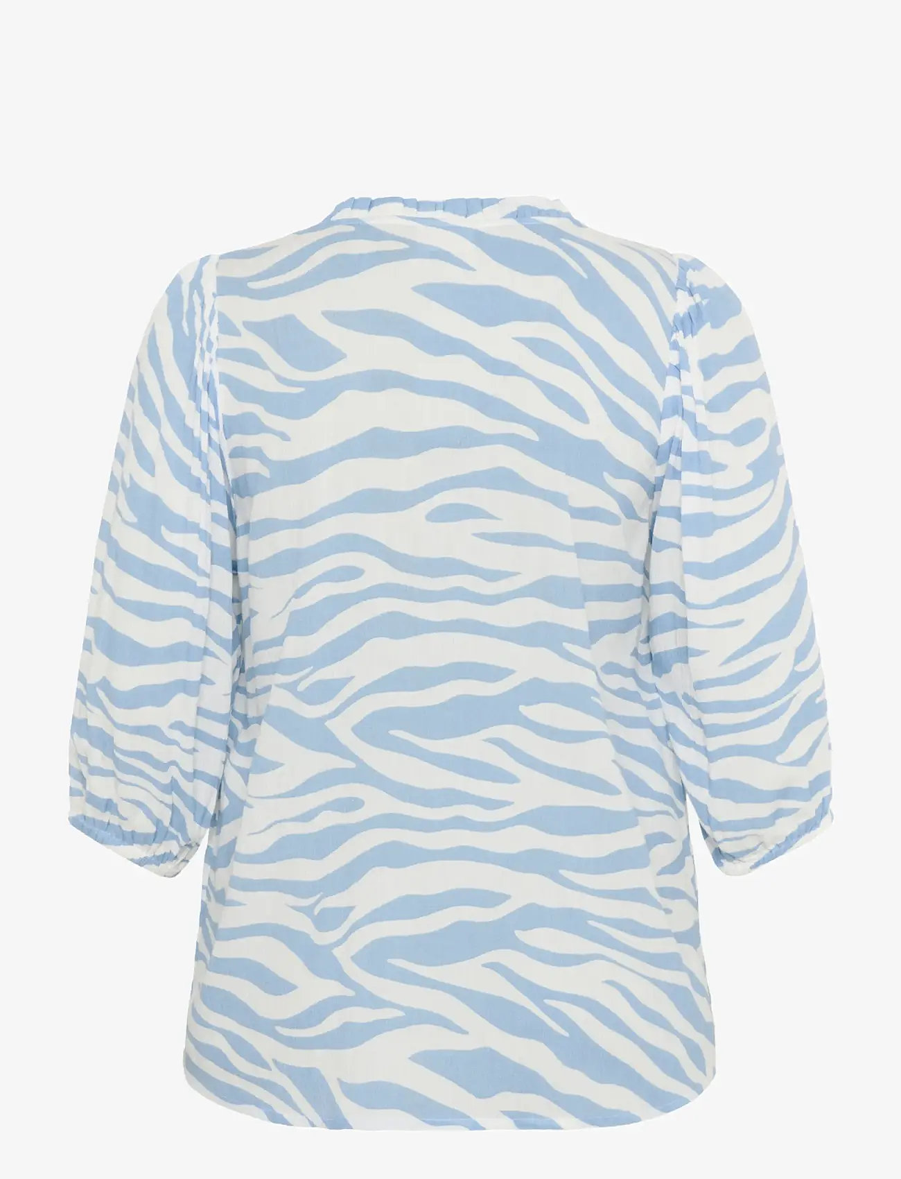 Kaffe Curve - KCedina Ami Blouse - pikkade varrukatega pluusid - soft chambray / chalk graphic - 1