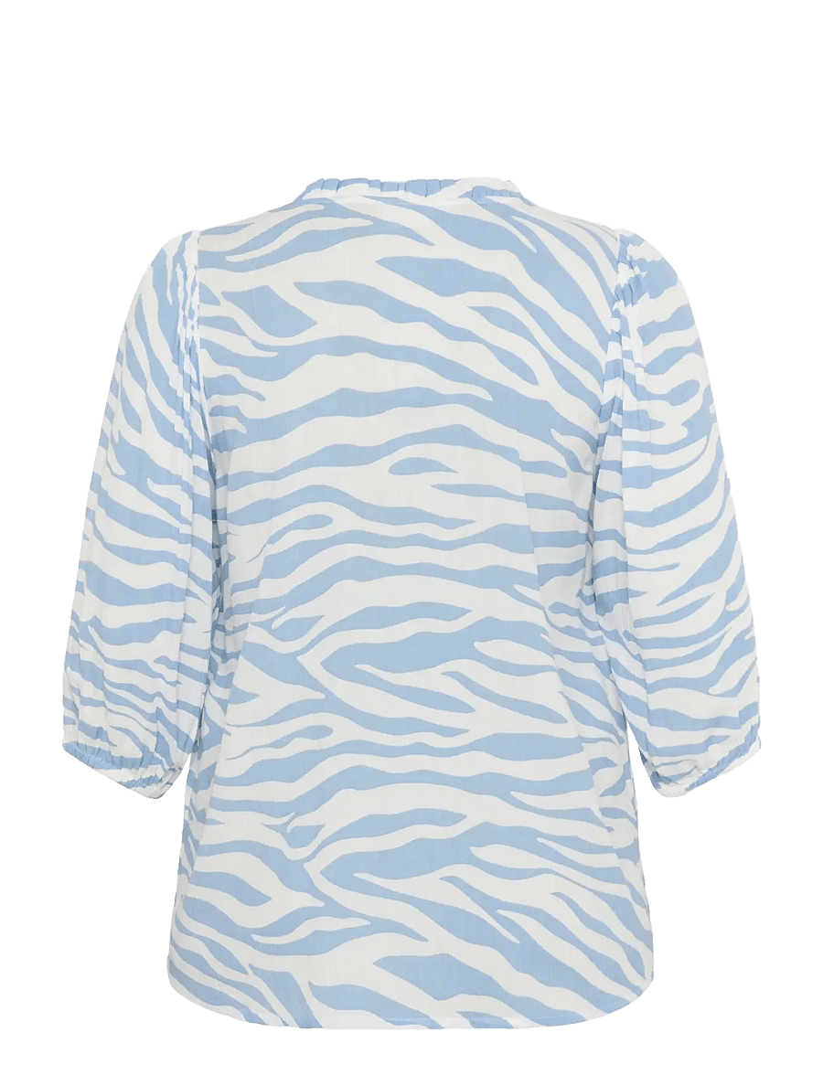Kaffe Curve - KCedina Ami Blouse - langærmede bluser - soft chambray / chalk graphic - 2
