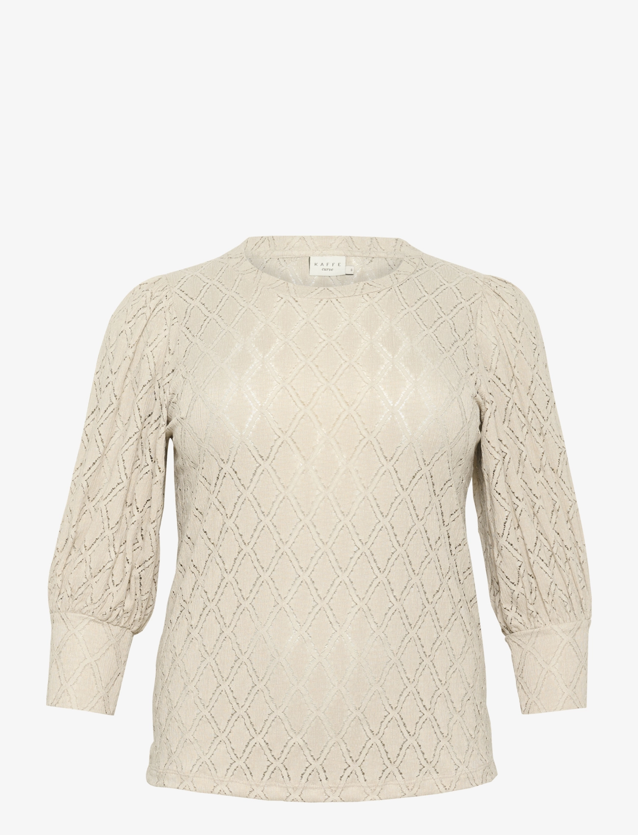 KAFFE CURVE Kctia Strickjacke Bluse Beige - L - Damen