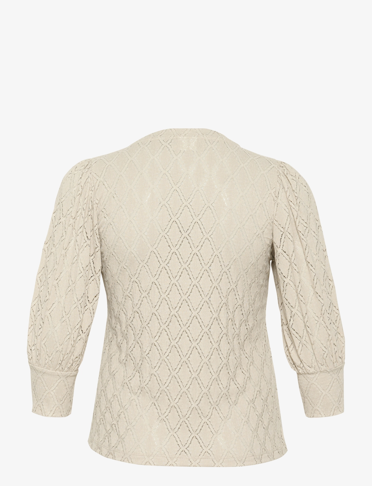 Kaffe Curve - KCtia Lace Blouse - kurzämlige blusen - feather gray - 2