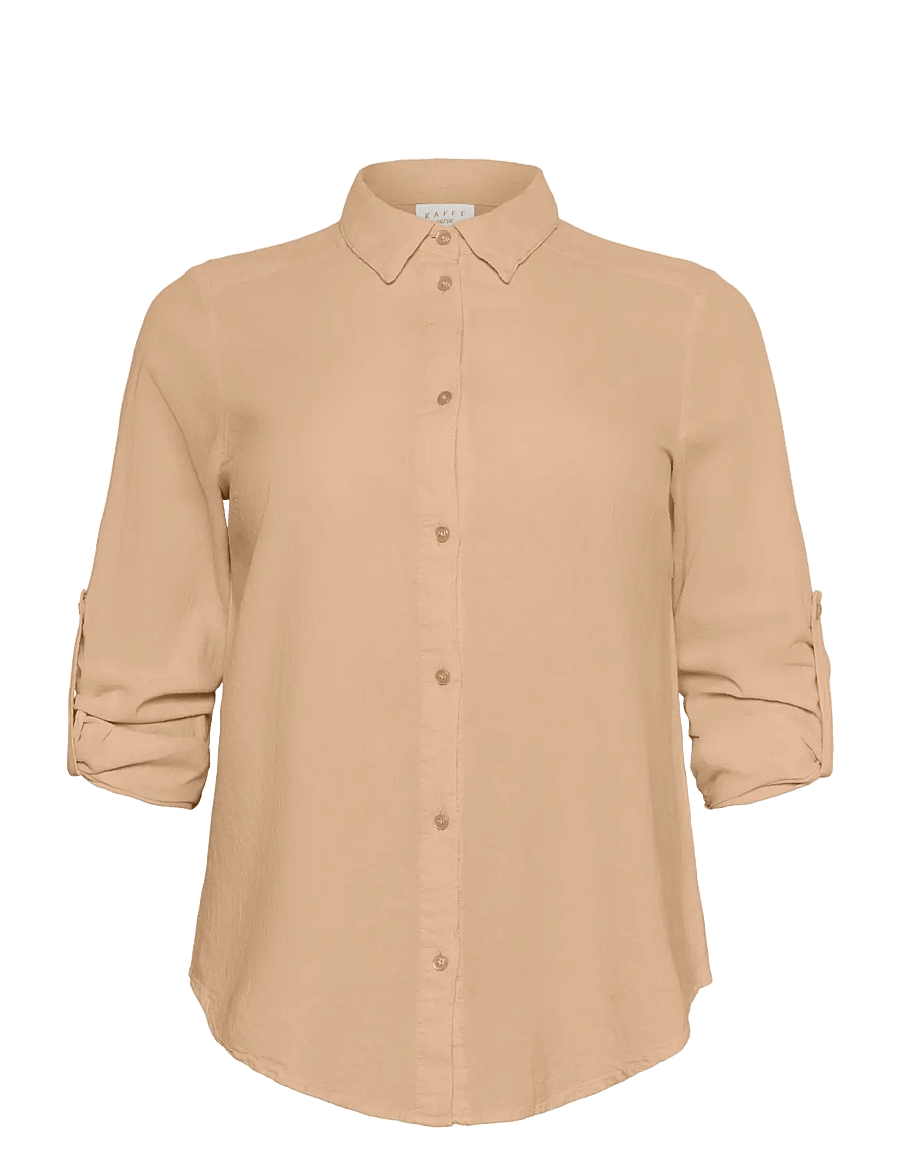 Kaffe Curve - KCnana Shirt - short-sleeved shirts - classic sand - 1