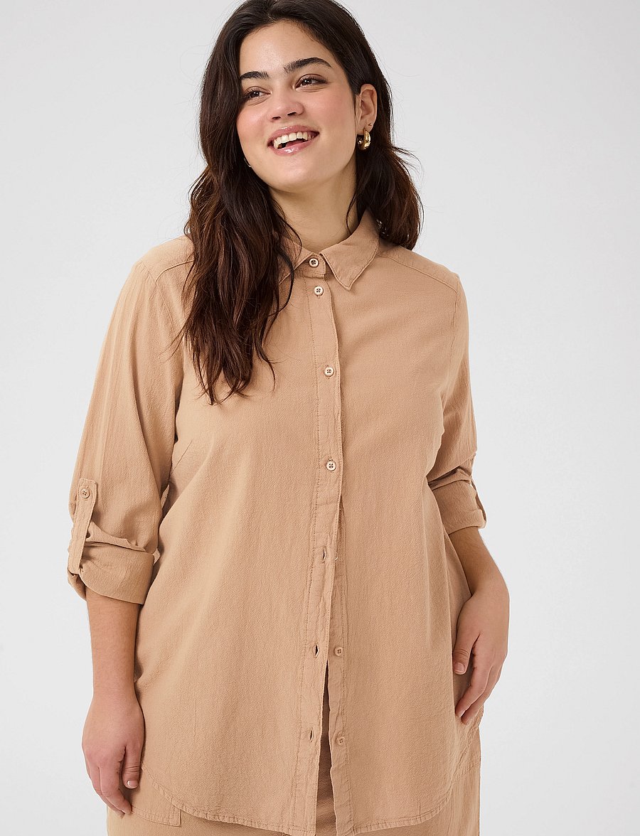Kaffe Curve - KCnana Shirt - short-sleeved shirts - classic sand - 0
