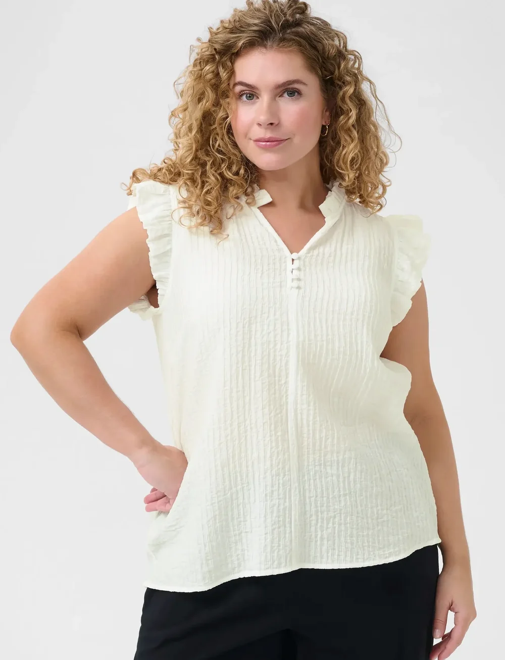 Kaffe Curve - KClyana Blouse - Ärmellose blusen - chalk - 0