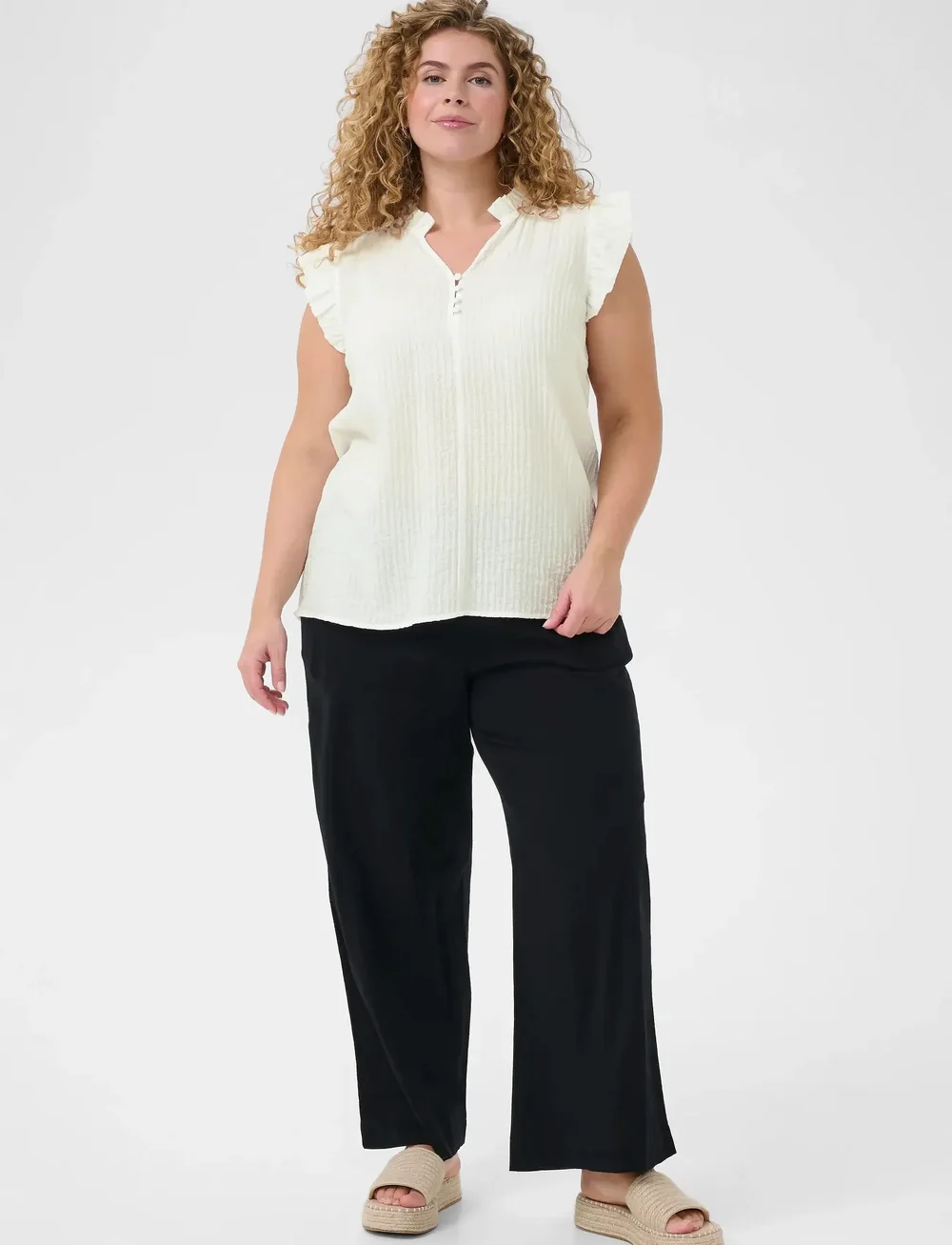 Kaffe Curve - KClyana Blouse - Ärmellose blusen - chalk - 3