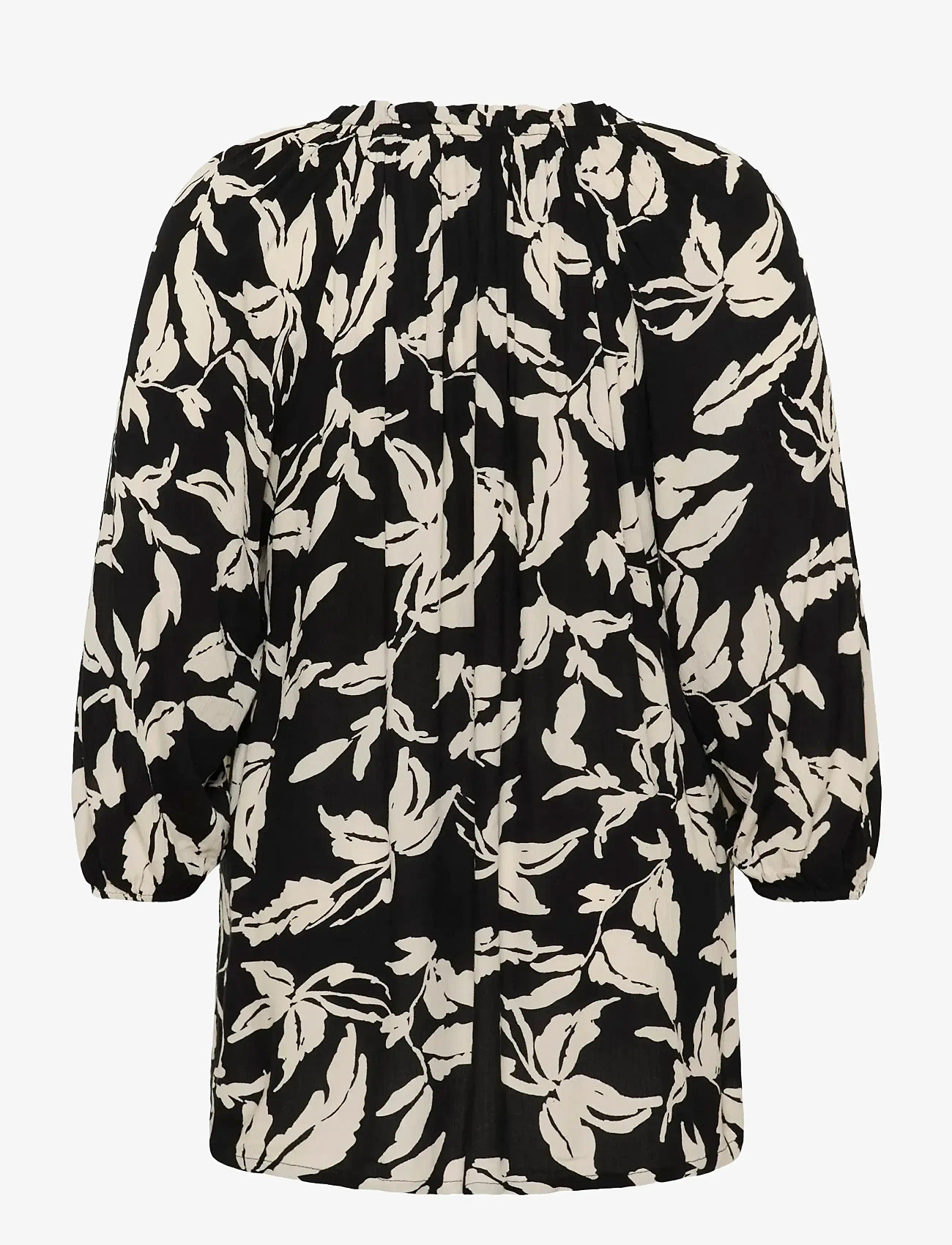 Kaffe Curve - KCtrine Ami Blouse - långärmade blusar - black chalk leaves - 2