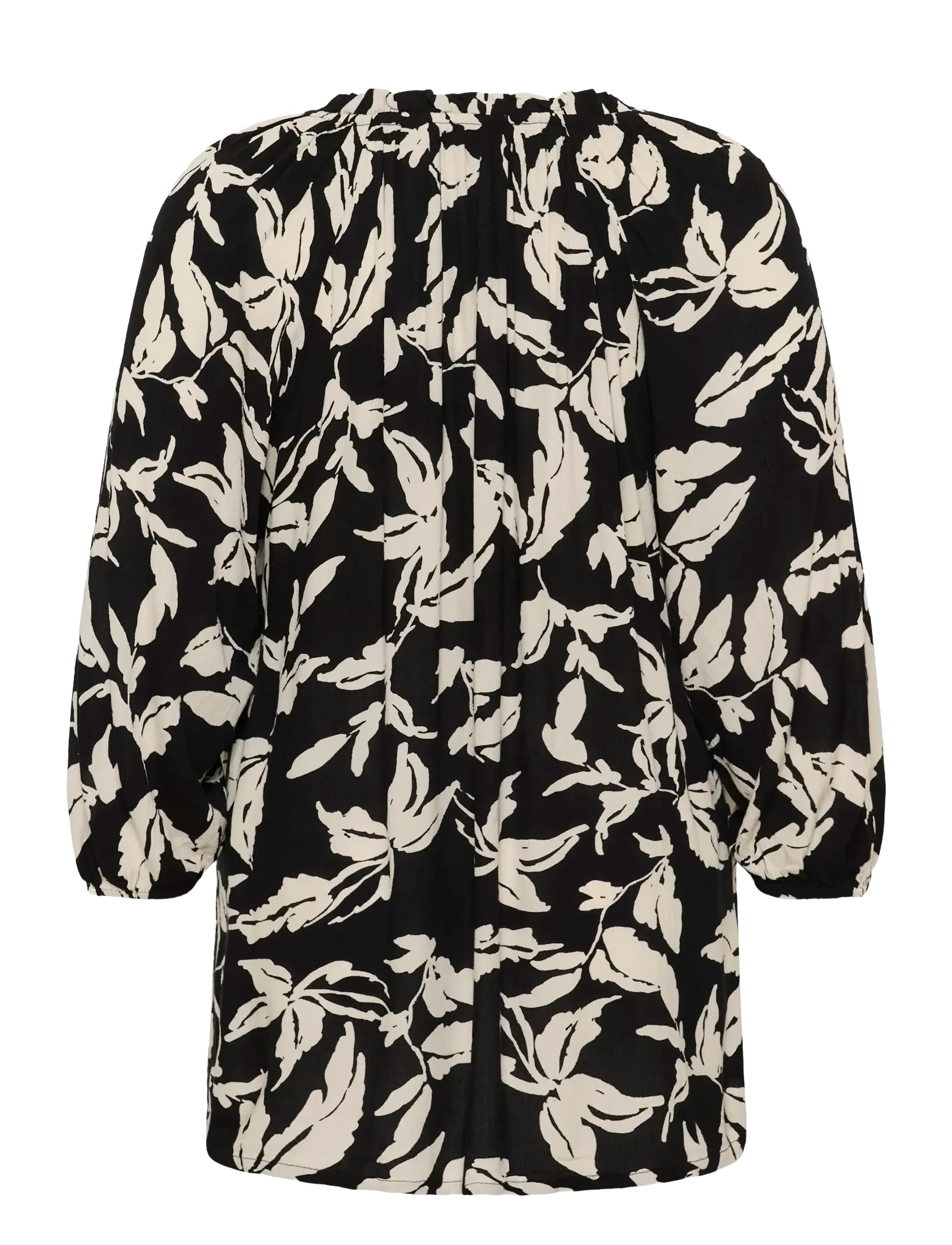 Kaffe Curve - KCtrine Ami Blouse - langærmede bluser - black chalk leaves - 2