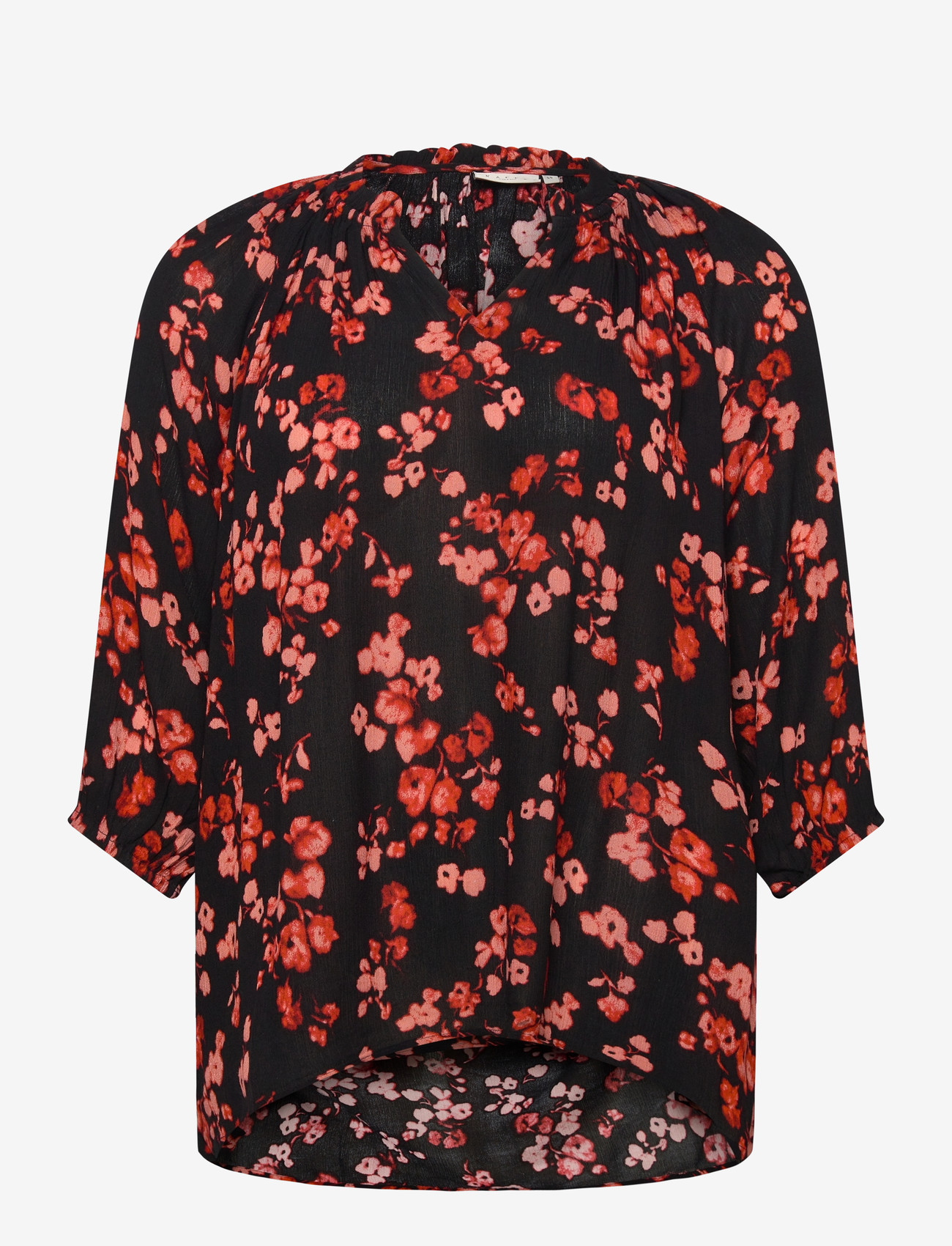 Kaffe Curve - KCtrine Ami Blouse - langærmede bluser - red flower - 0